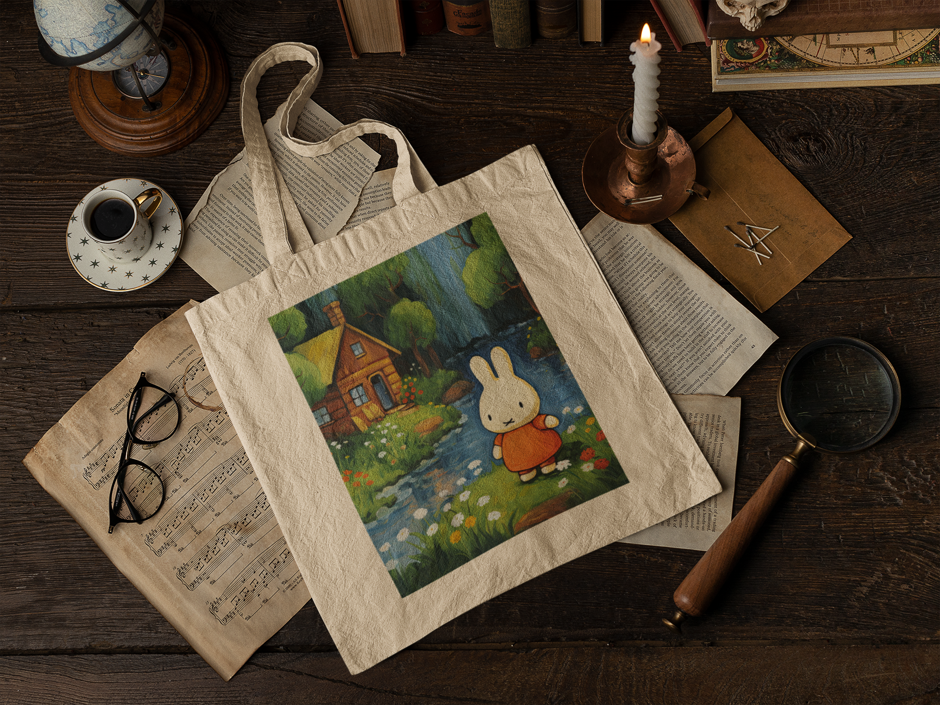 Red Bunny Tote Bag