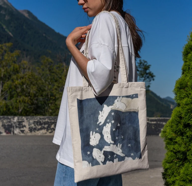 Magical Book Bunny Tote Bag