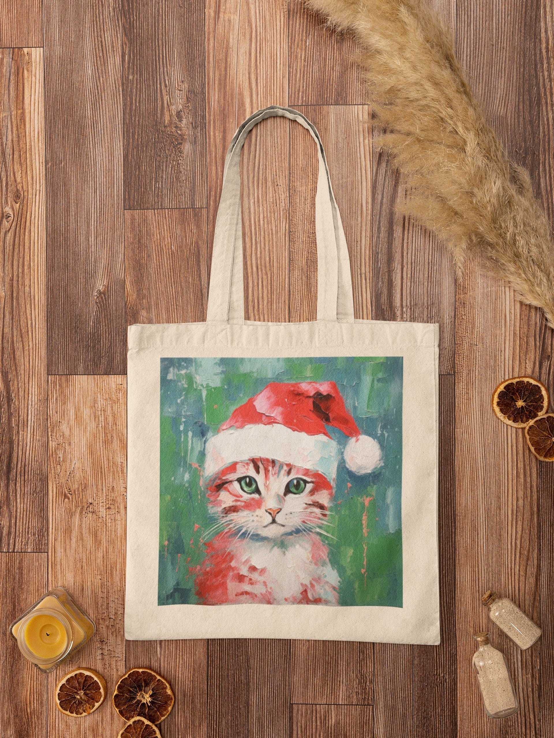 Festive Cat Tote Bag