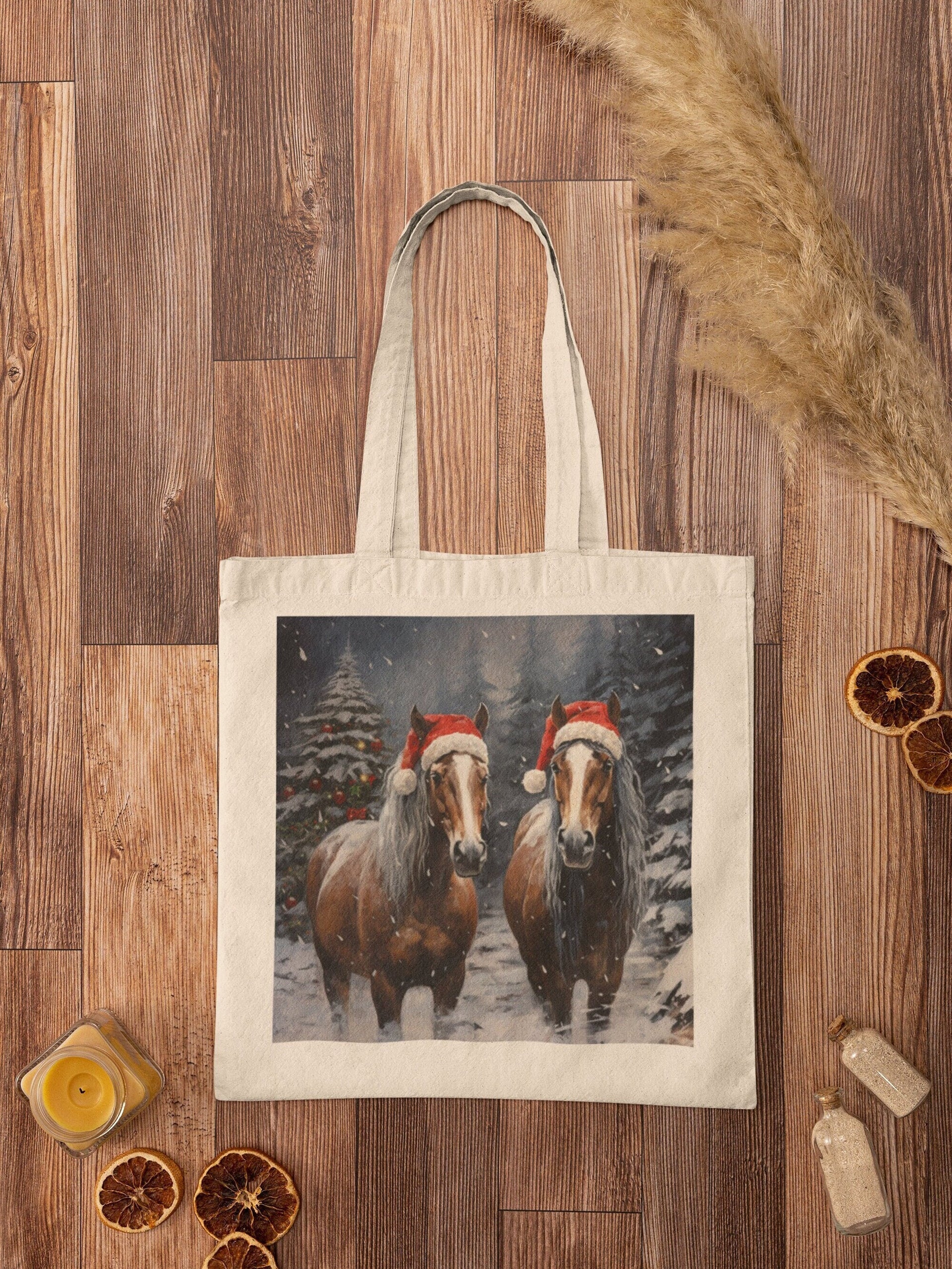 Santa's Horses Tote Bag
