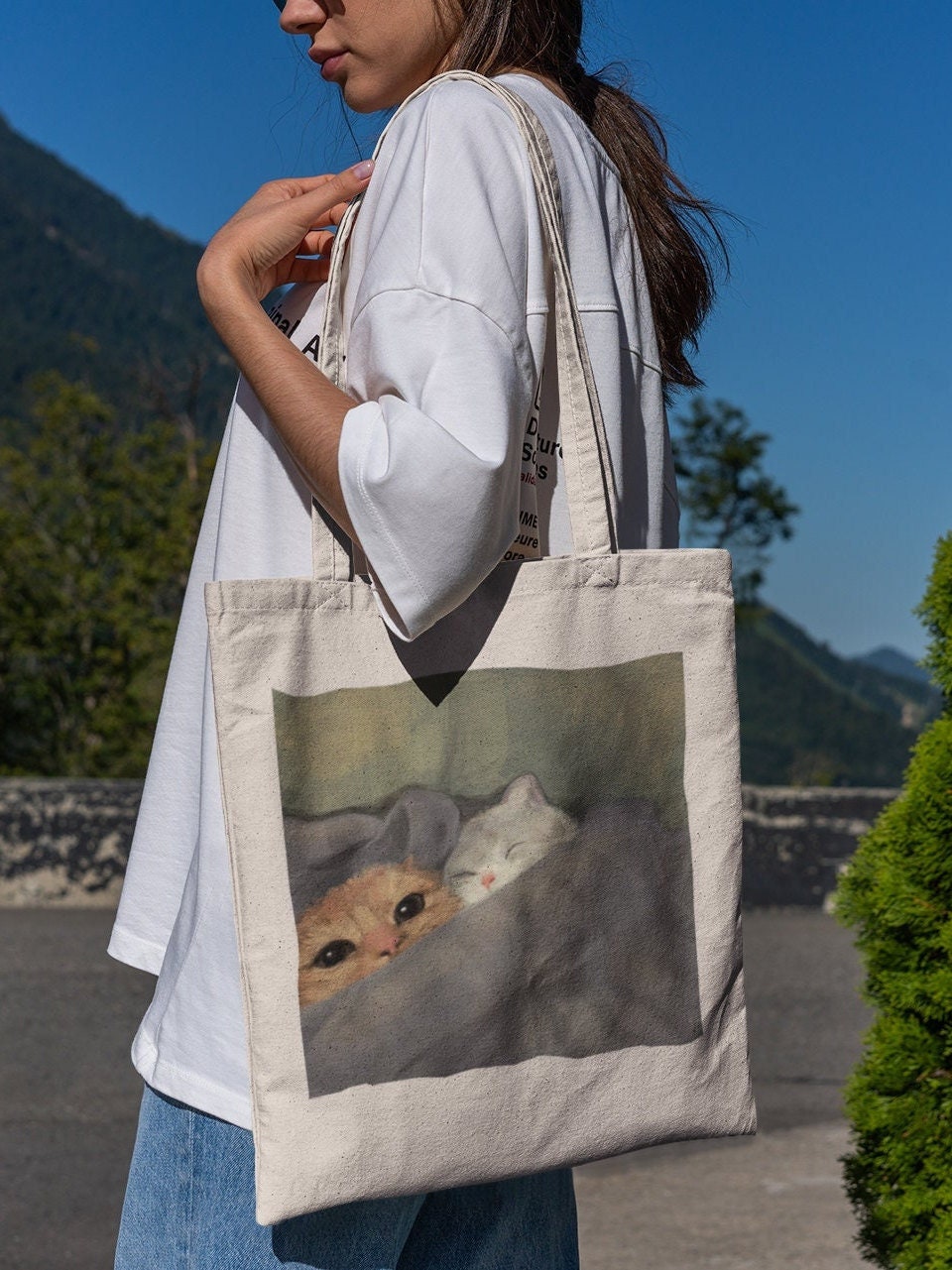 Cat and Kitty Tote Bag