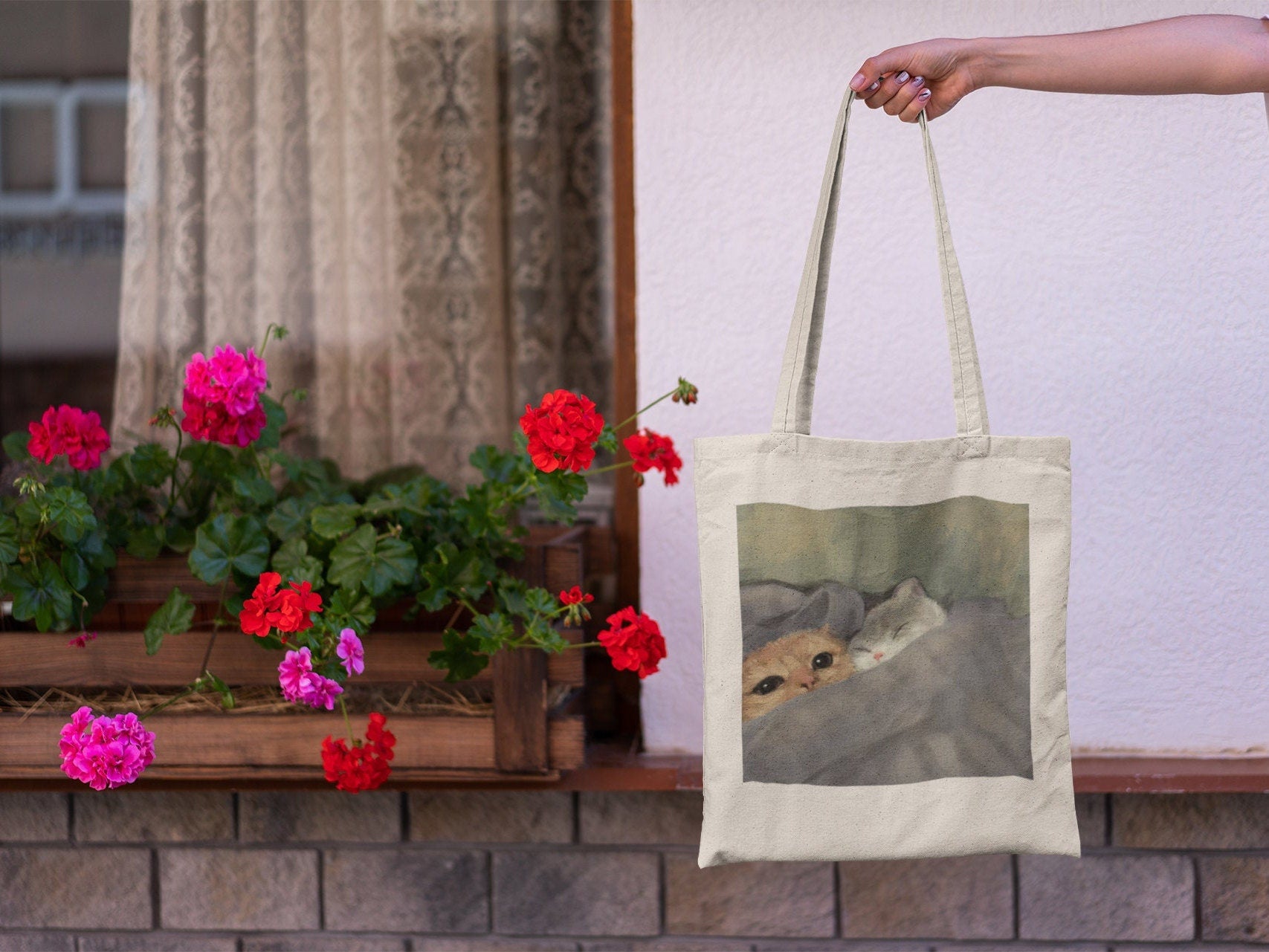 Cat and Kitty Tote Bag