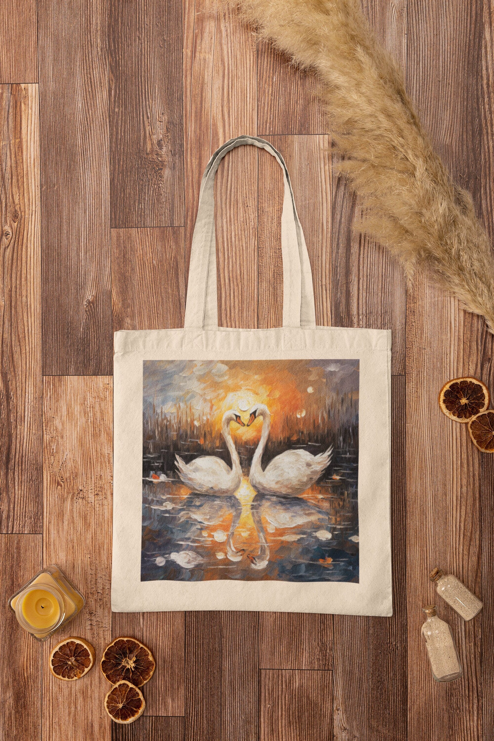 Swans in Love Tote Bag