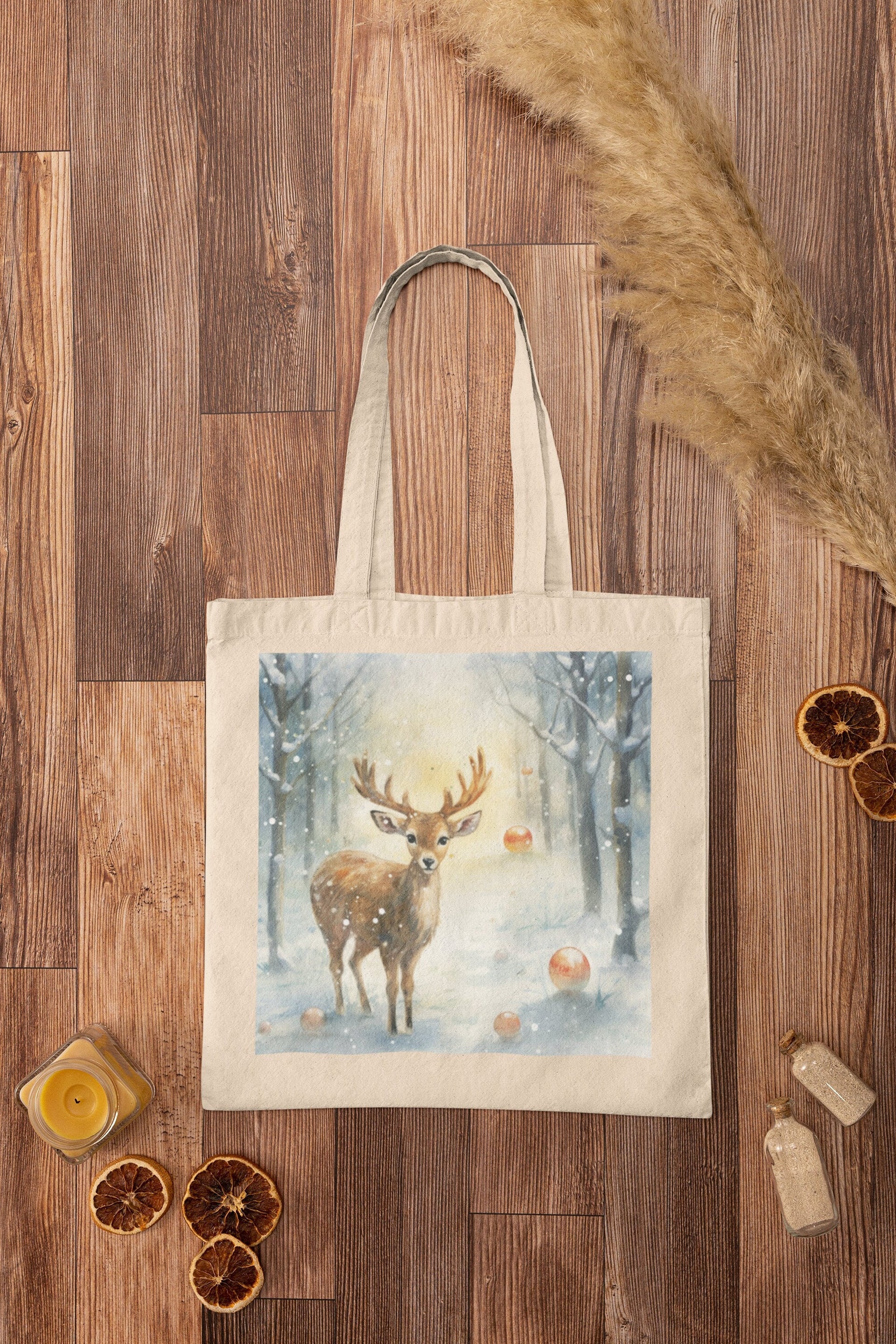 Snowy Fawn Tote Bag