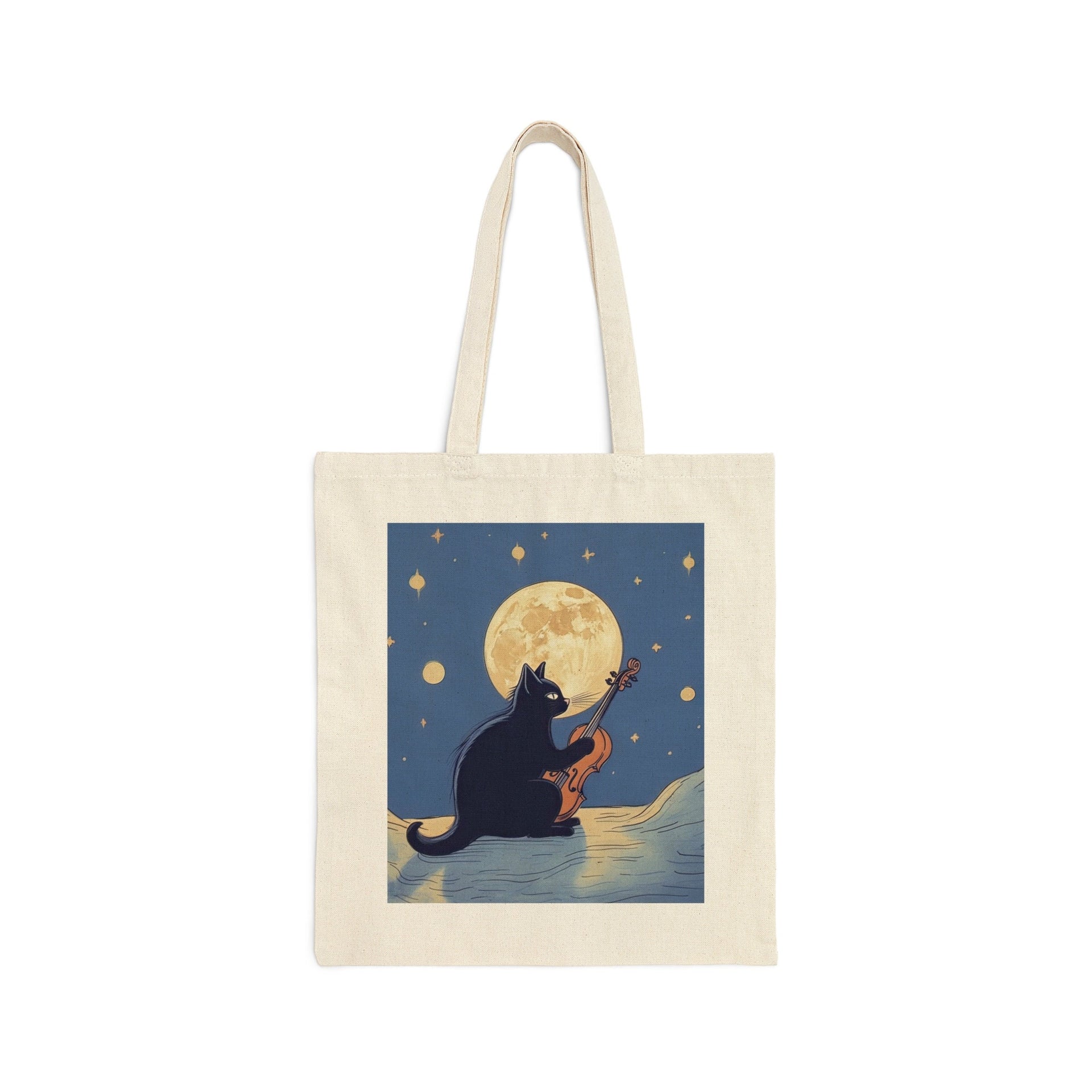 Black Cat Violin Tote Bag