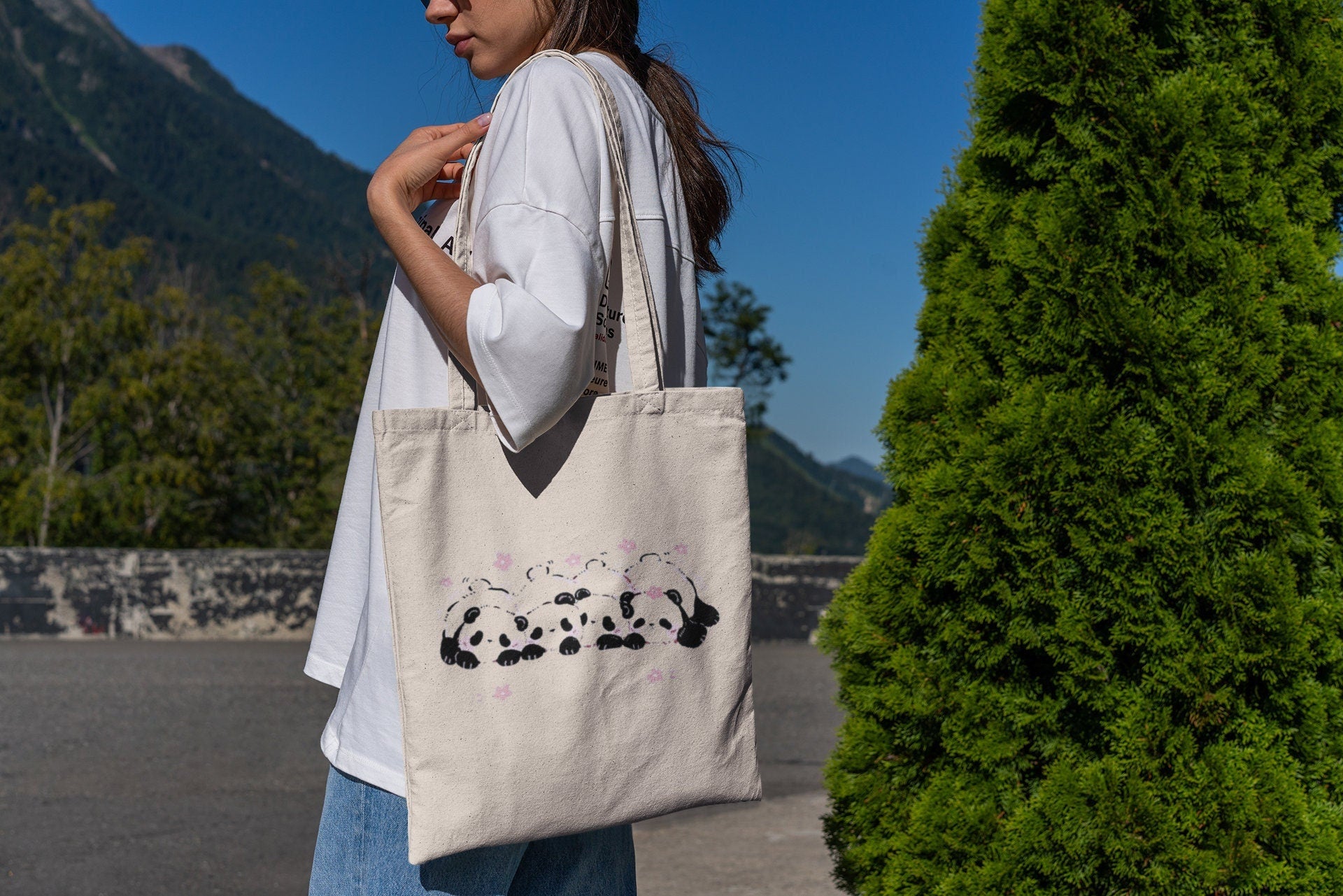 Four Adorable Pandas Tote Bag