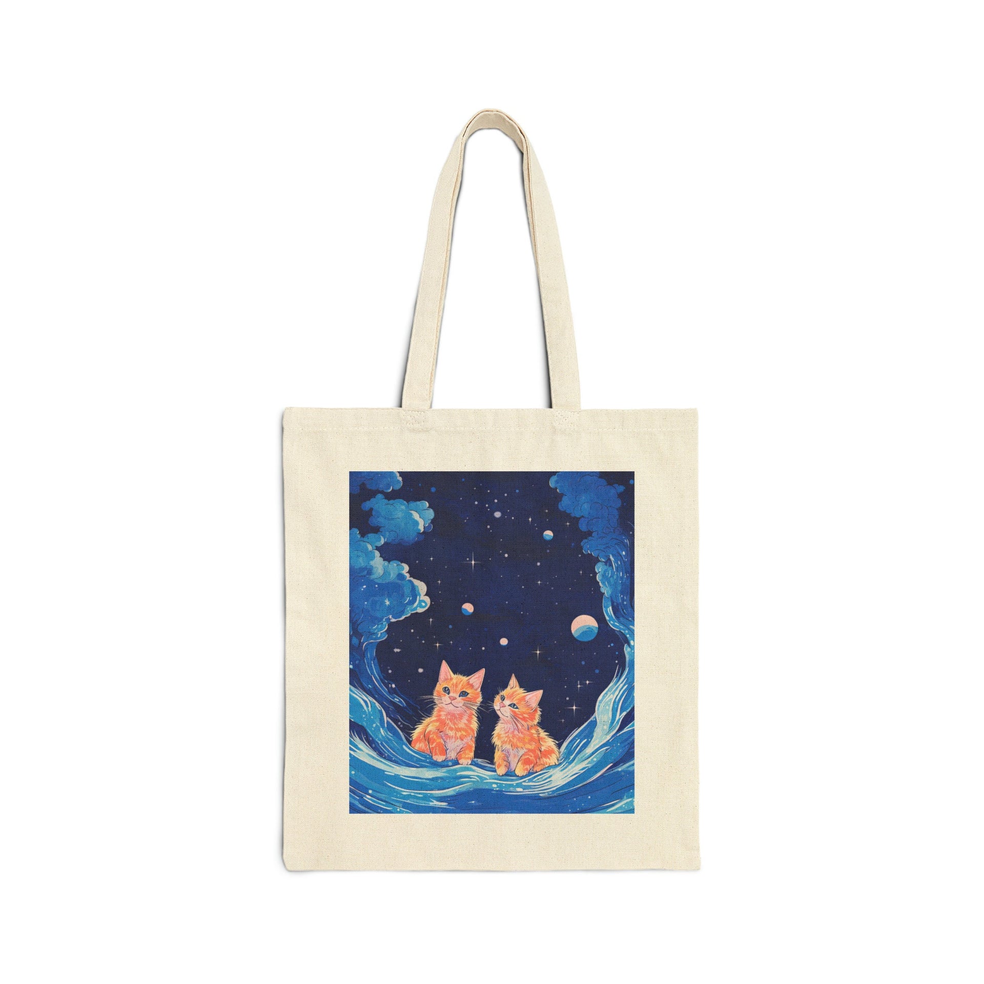Blue Galaxy Kitties Tote Bag