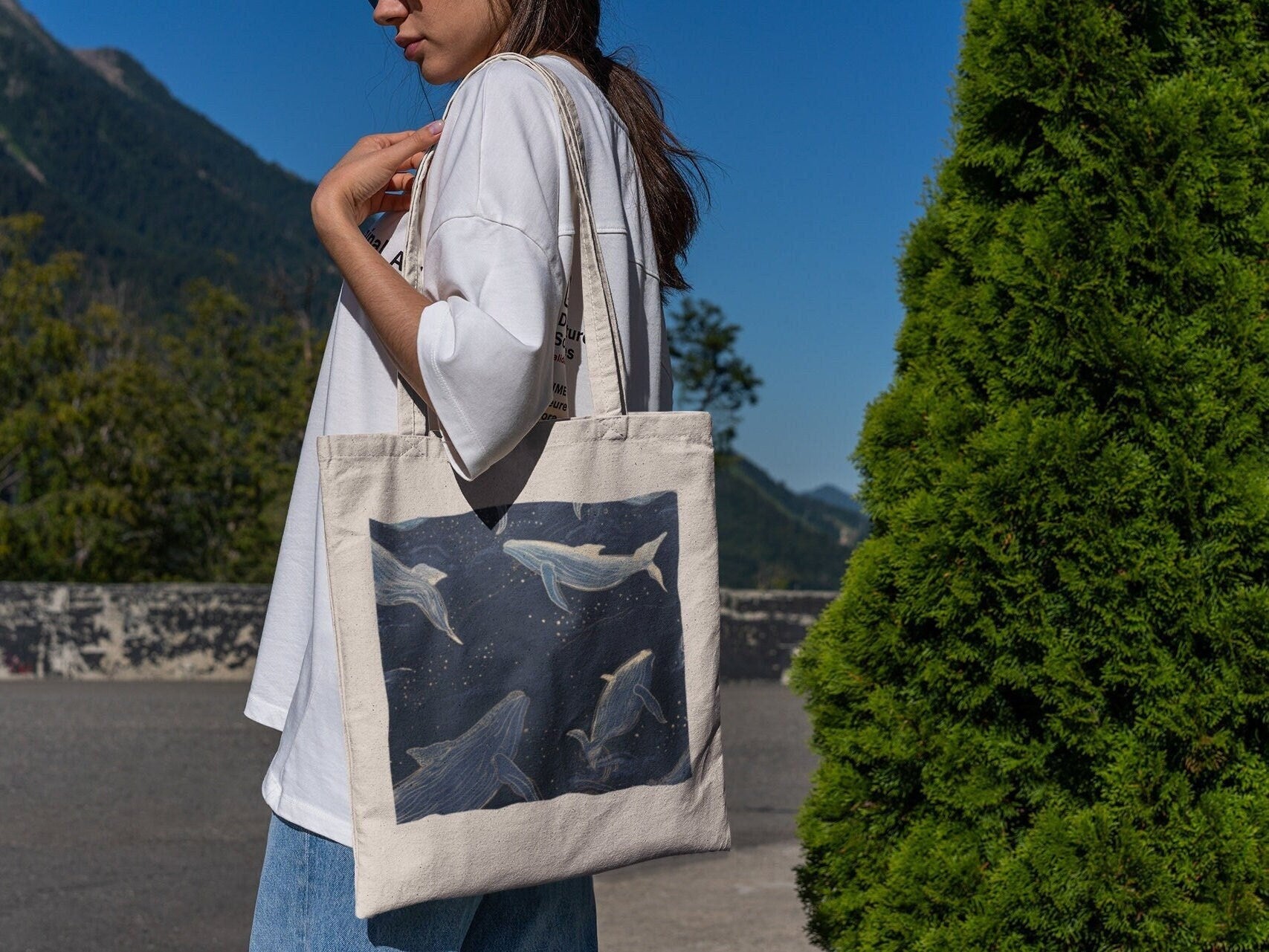 Magical Voyager Whales Tote Bag
