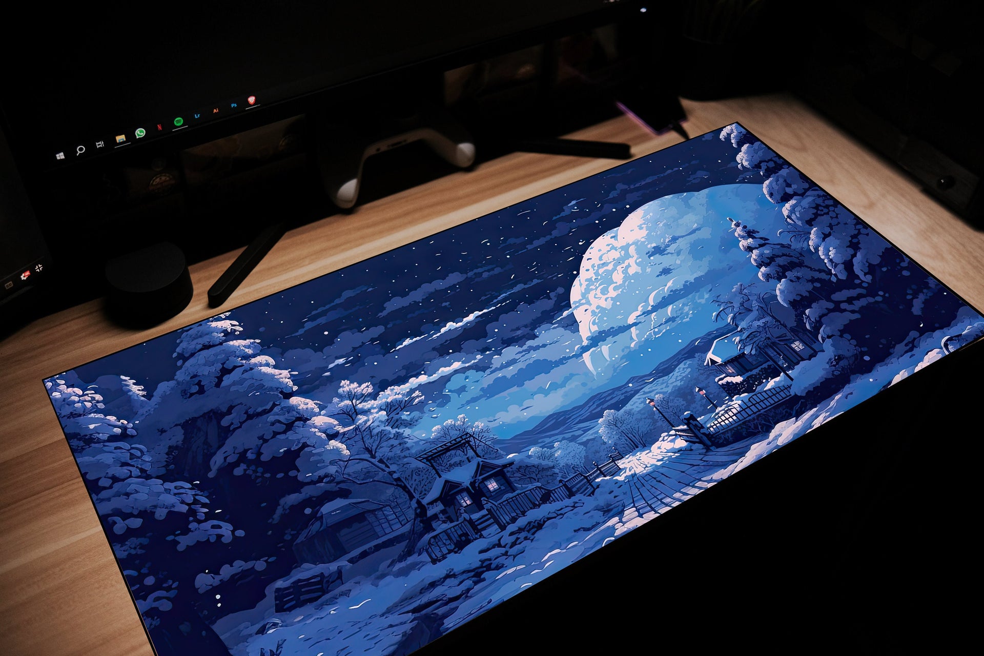 Midnight Snowy Mountain Mouse Pad
