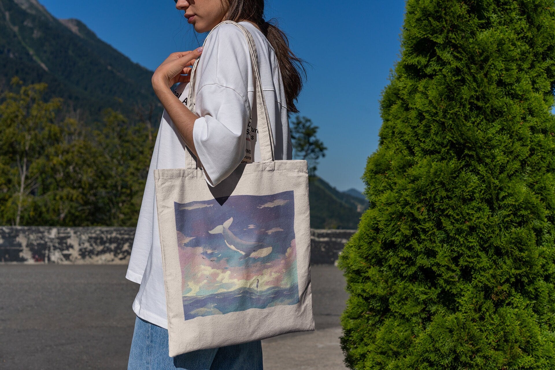 Floating Dream Whale Tote Bag