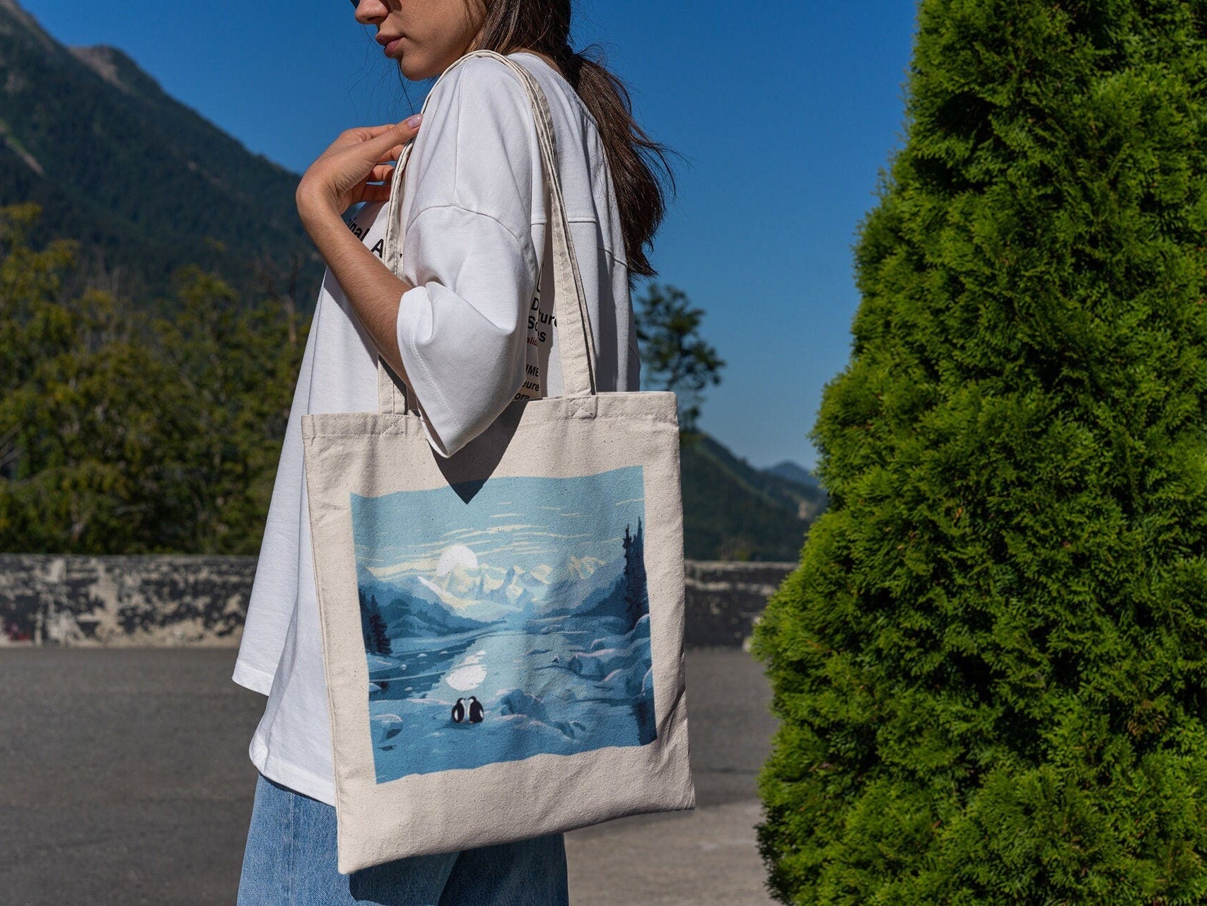 Penguins in Antarctica Tote Bag