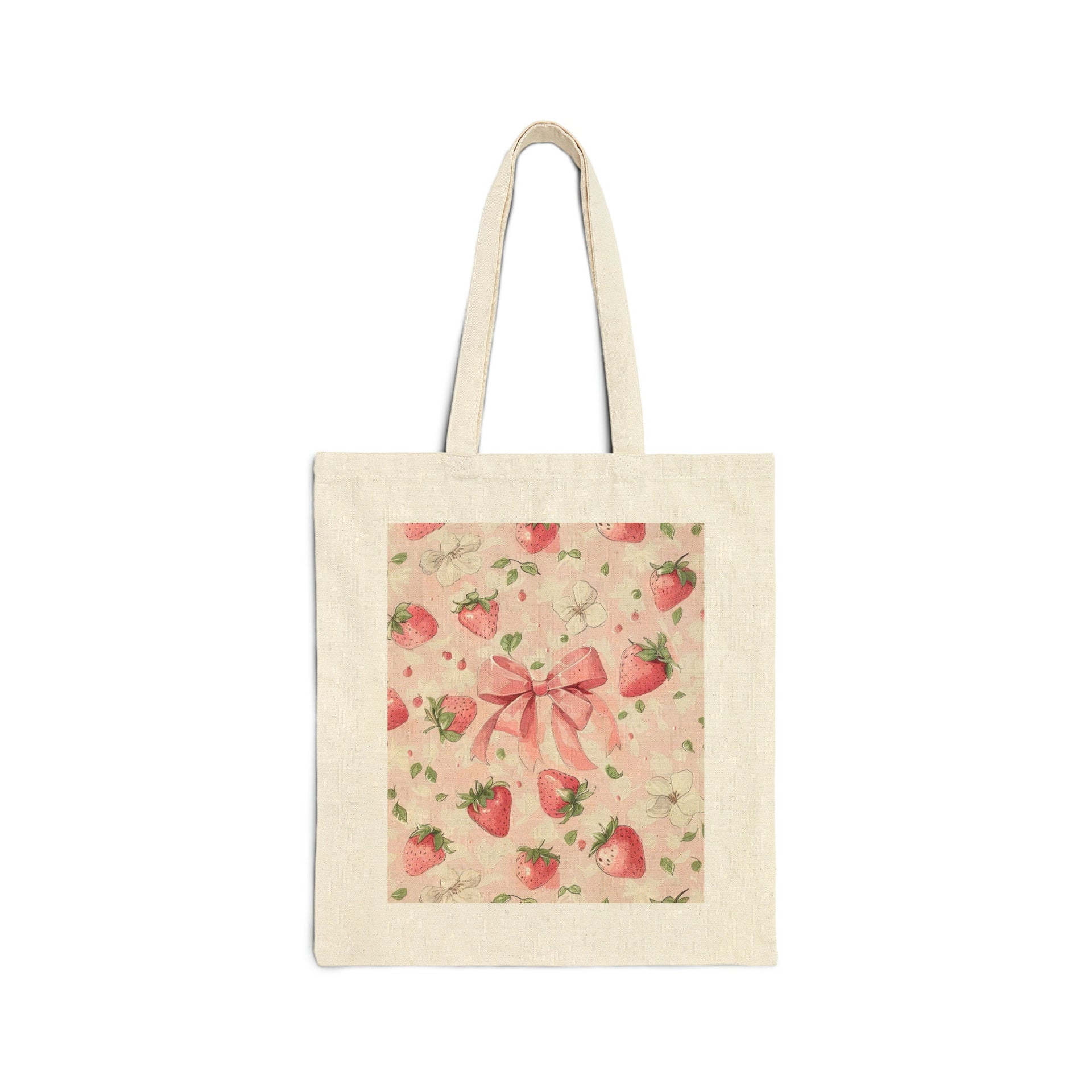 Coquette Strawberries & Bow Tote Bag