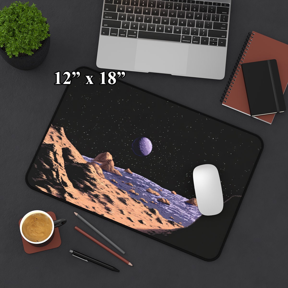 Purple Planet Mouse Pad