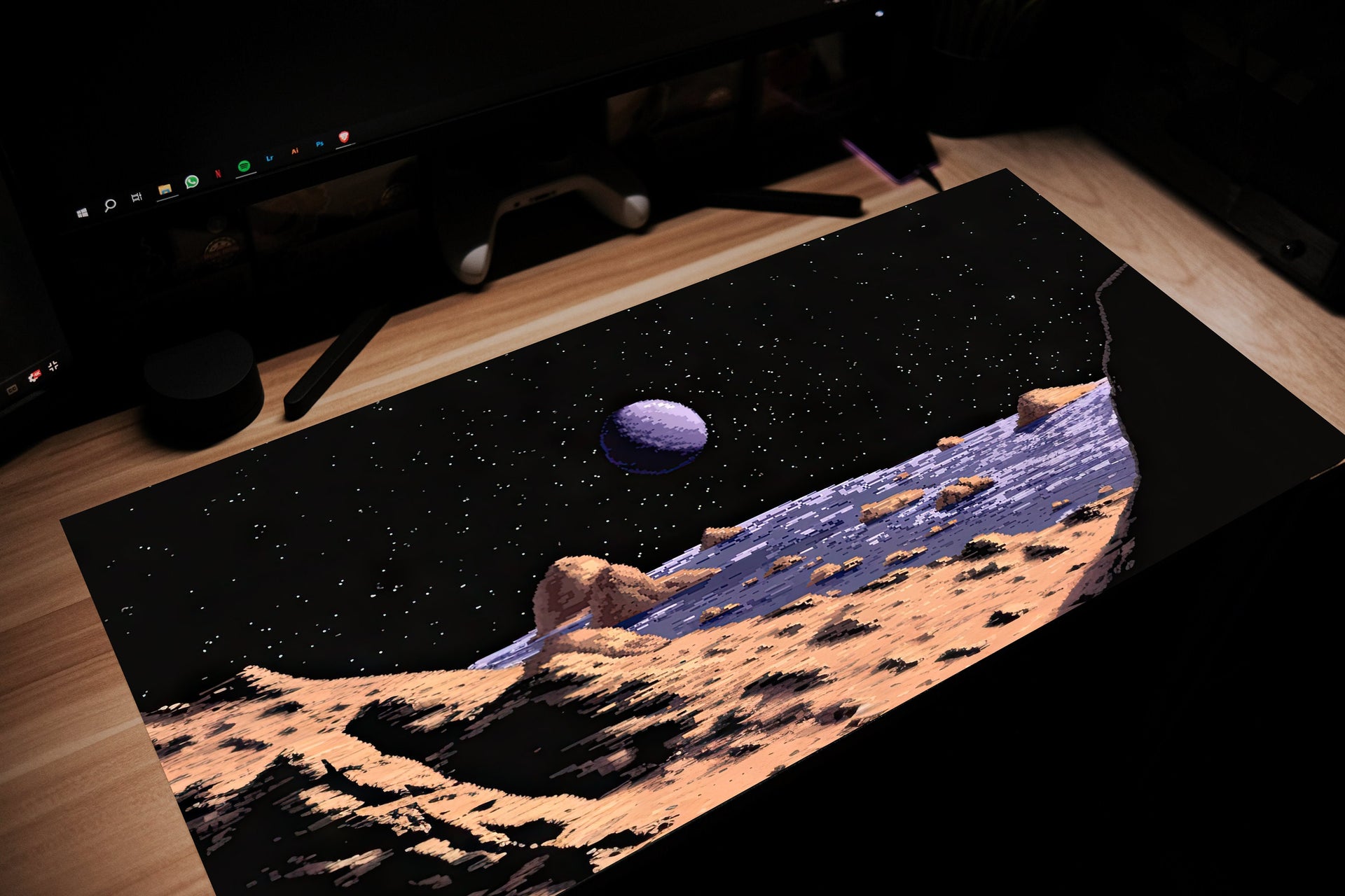 Purple Planet Mouse Pad