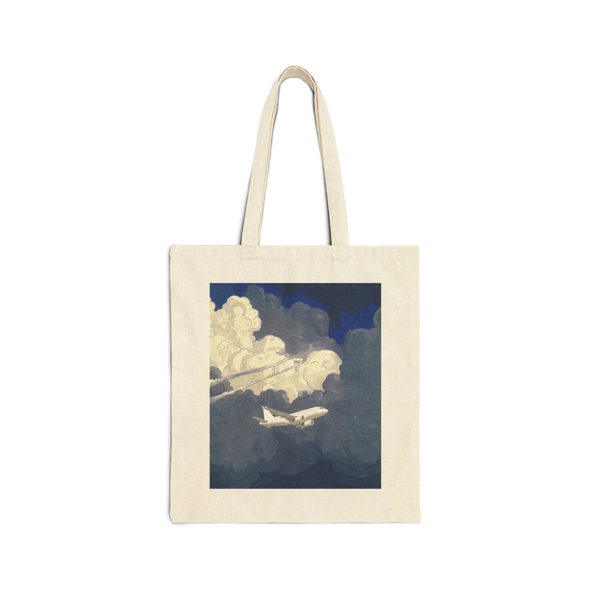 Cloudy Airplane Tote Bag