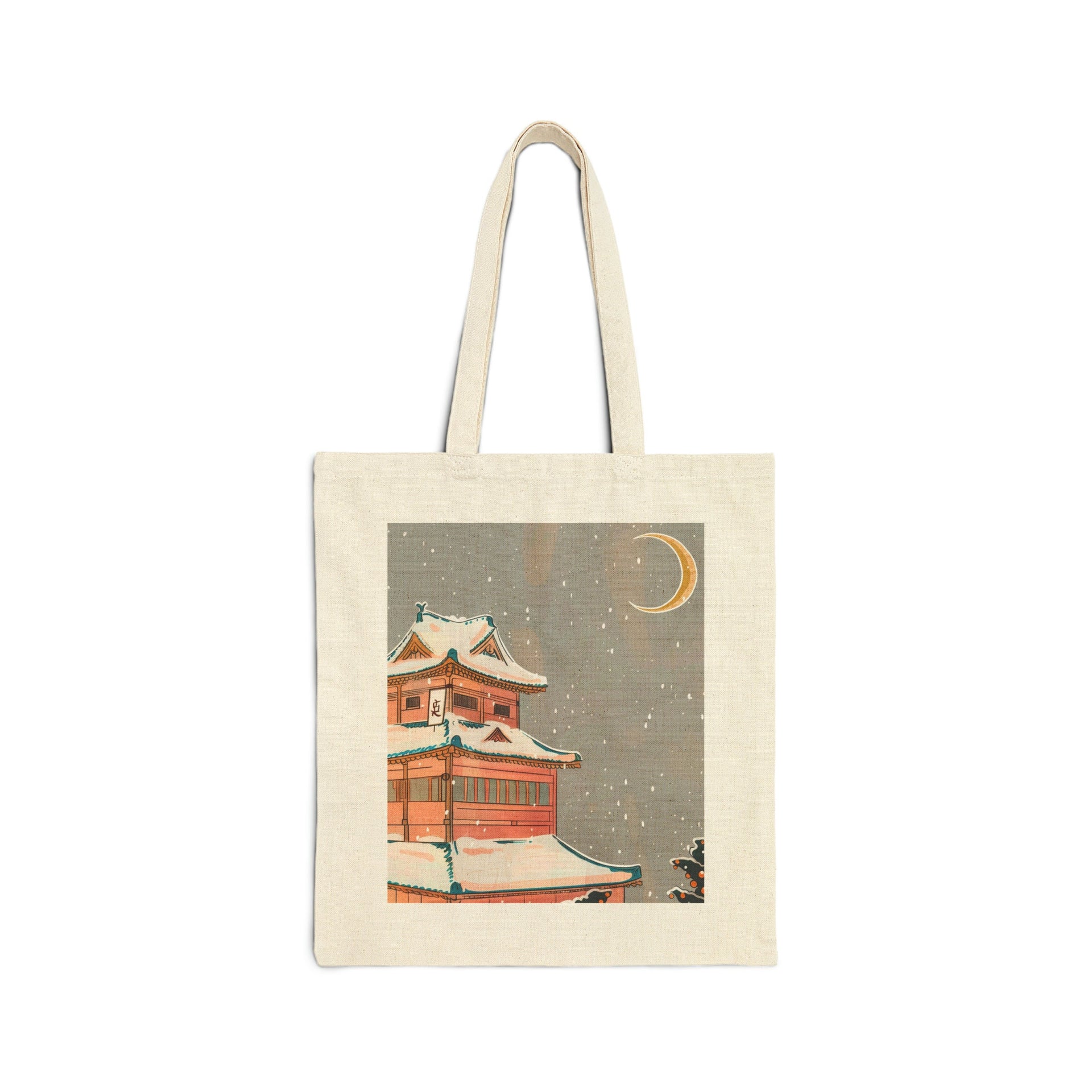 Snowy Night in Japan Tote Bag