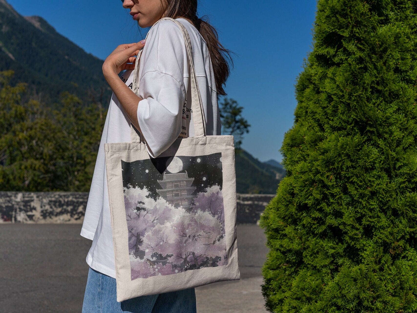 Traditional Cherry Blossom Tote Bag