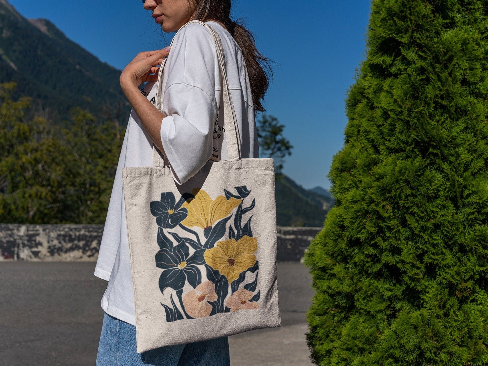 Aesthetic Flower Tote Bag