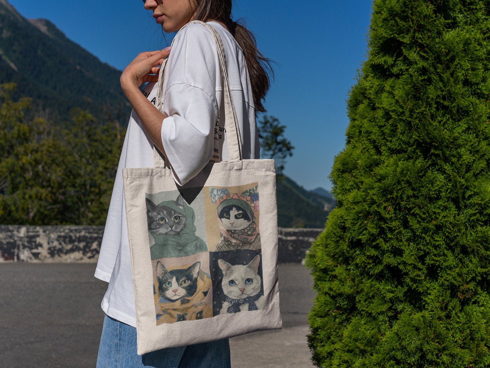 Babushka Cat Tote Bag
