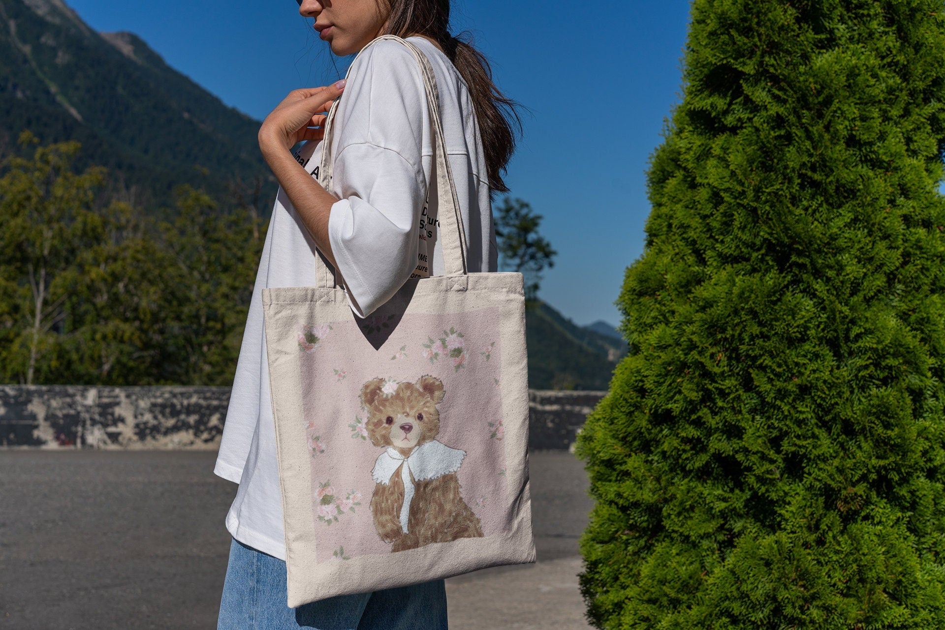 Coquette Bear Tote Bag