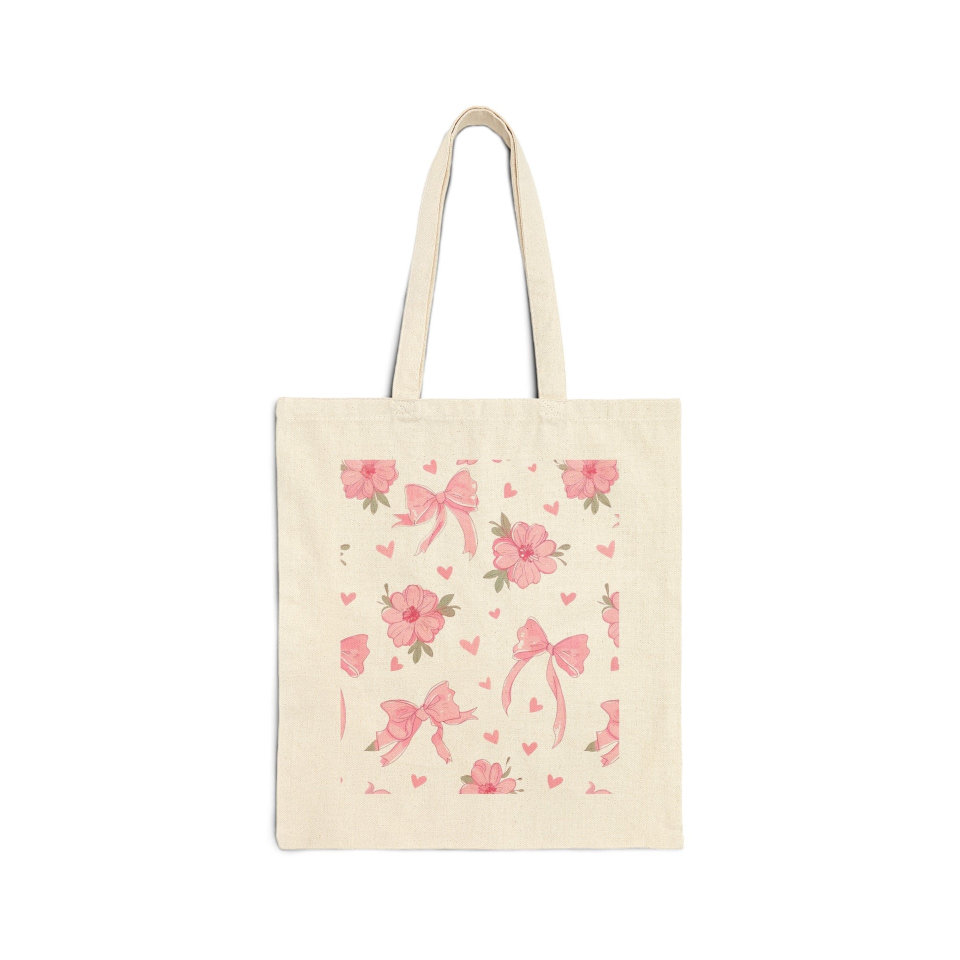 Pink Coquette Bow and Flower Tote Bag