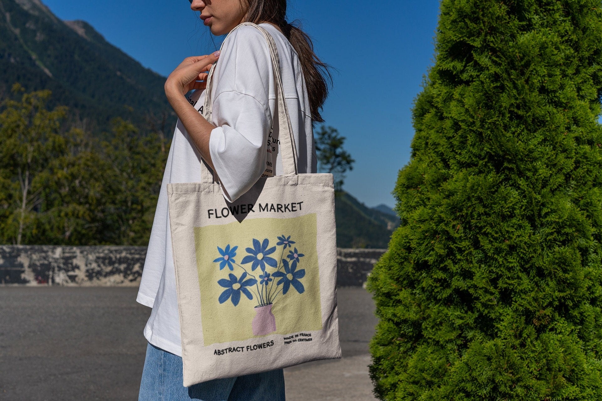 Aesthetic Flower Tote Bag