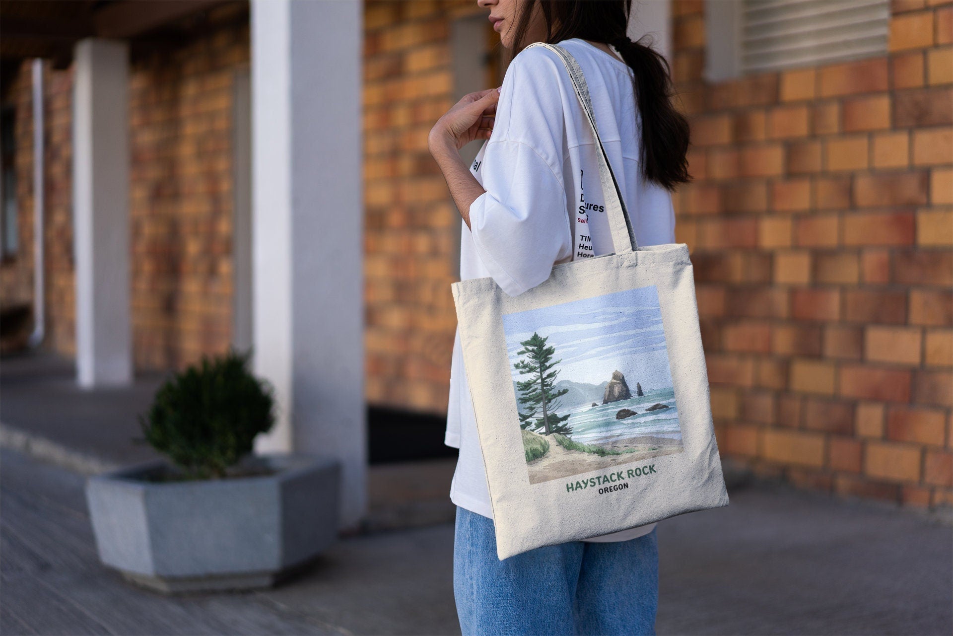 Haystack Rock Oregon Tote Bag