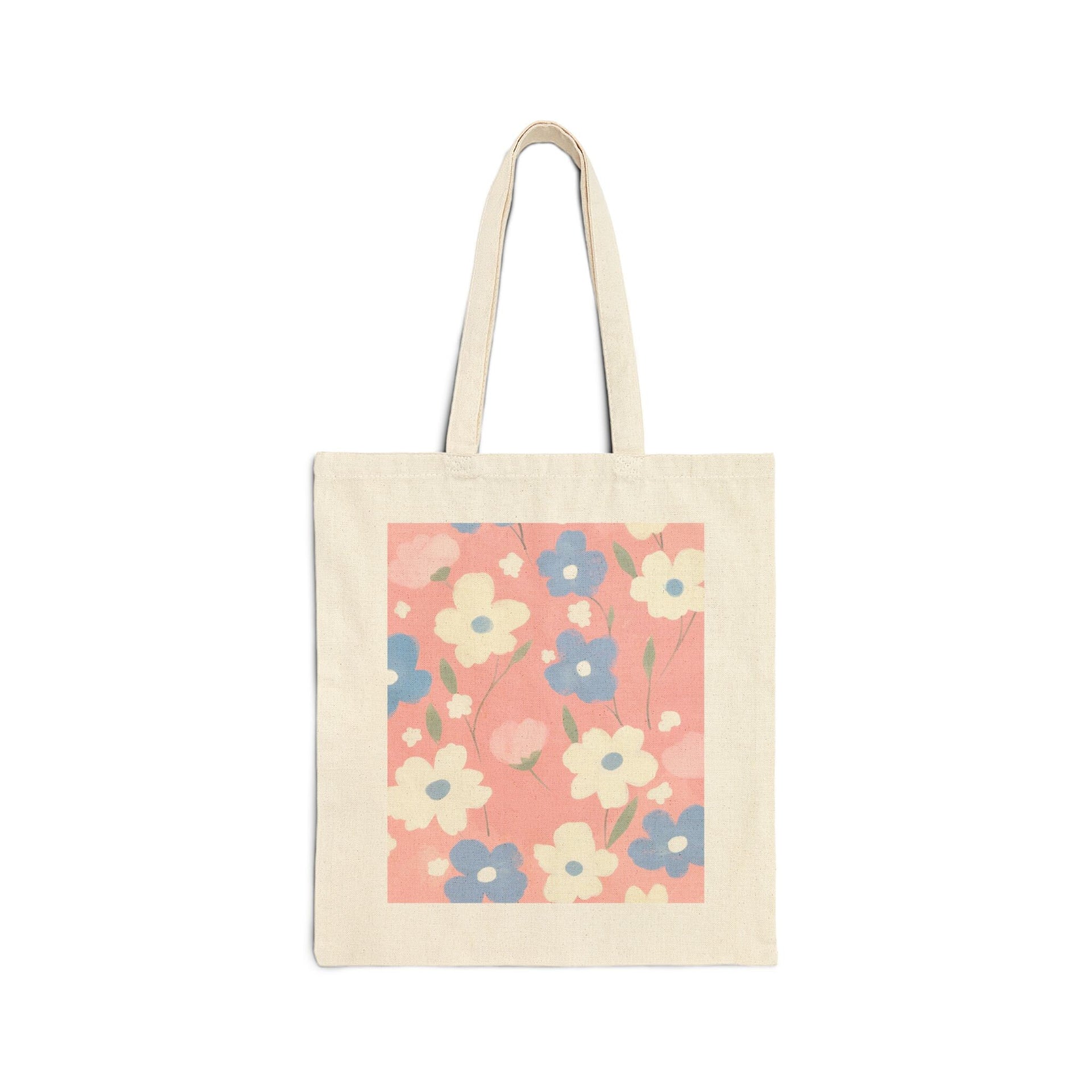 Pink and Blue Flower Tote Bag