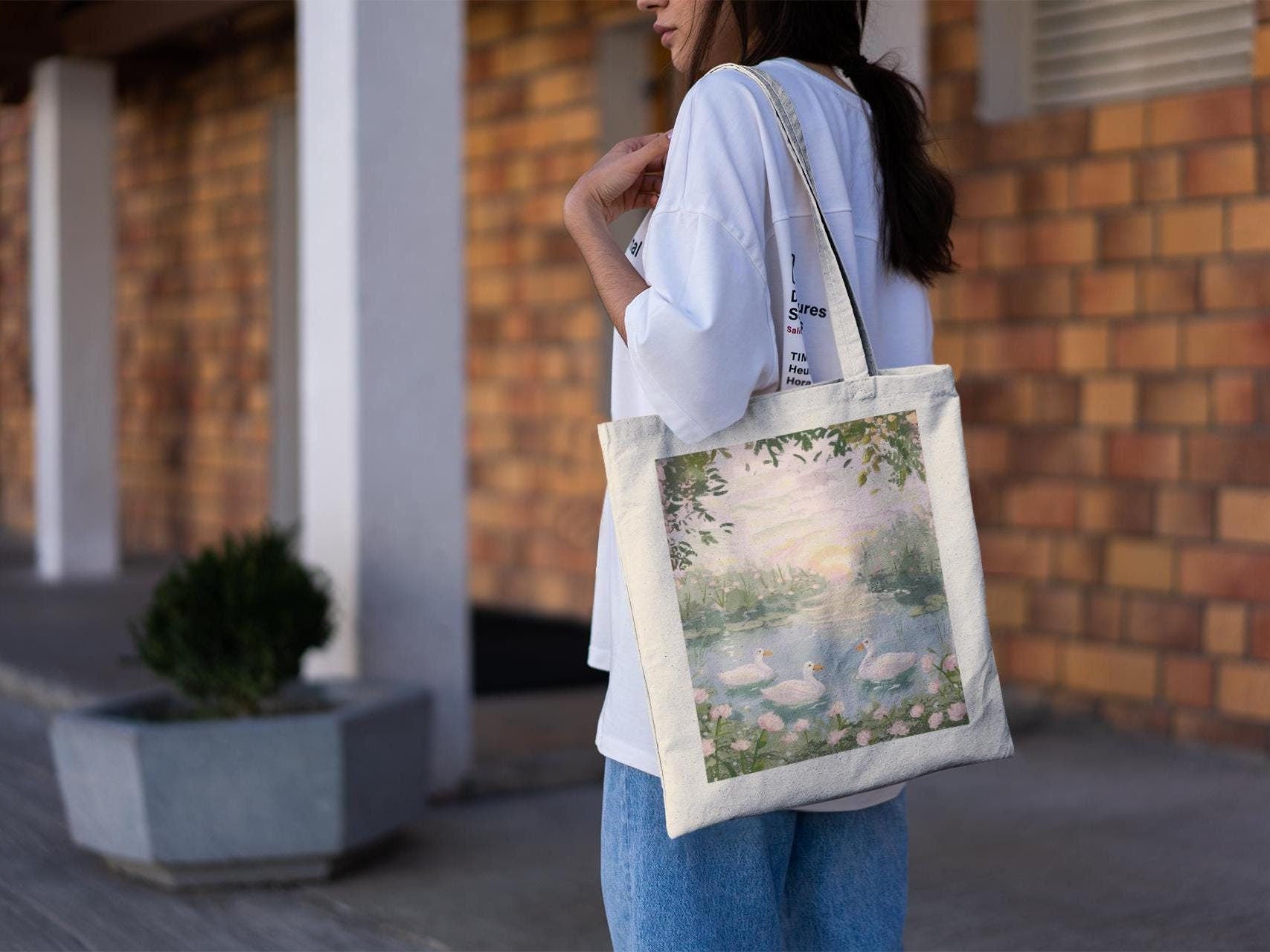 White Ducks Tote Bag