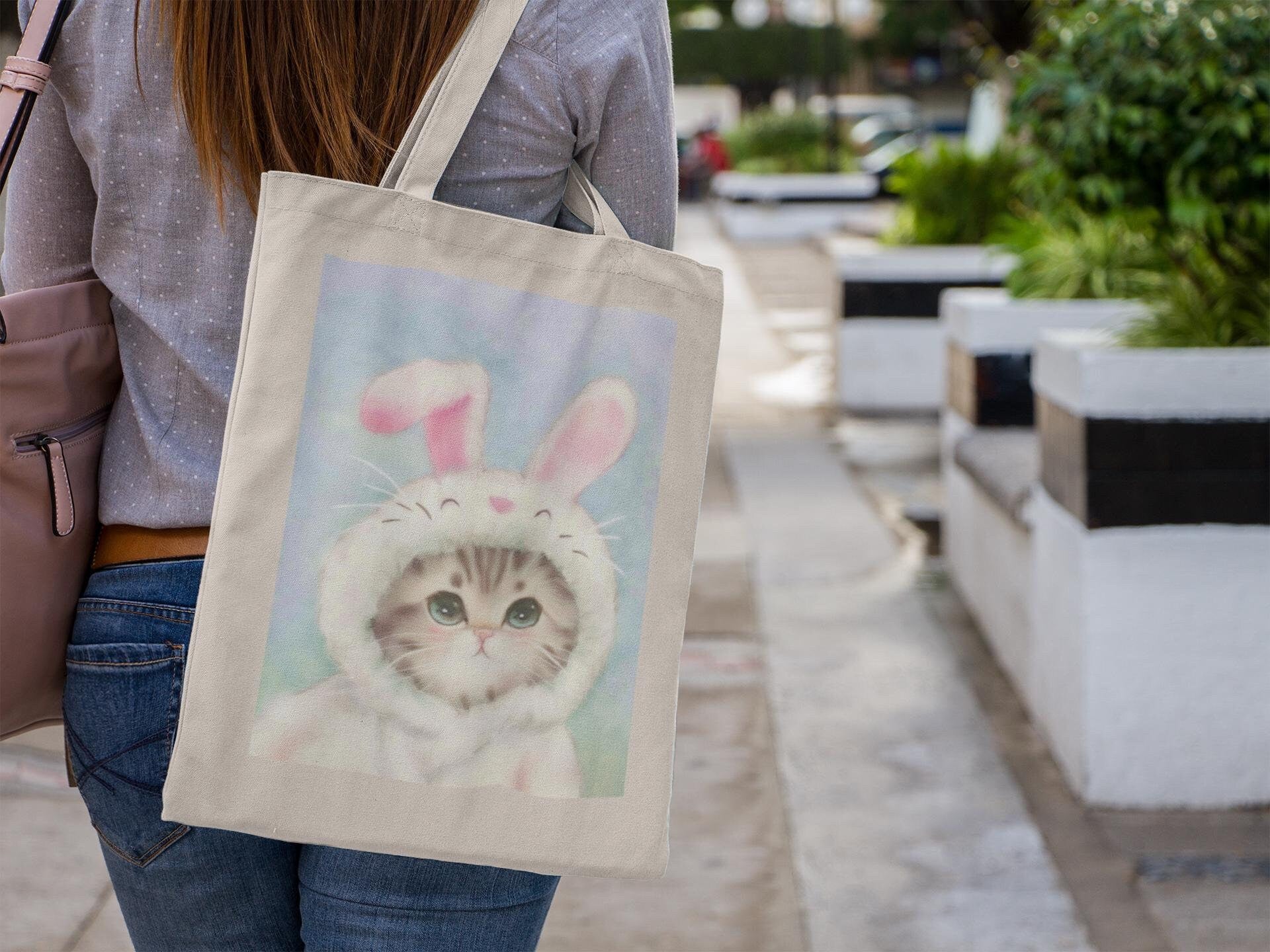 Bunny Kitty Tote Bag