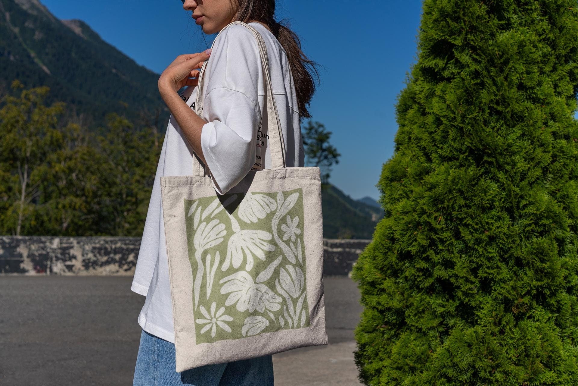 Boho Floral Tote Bag