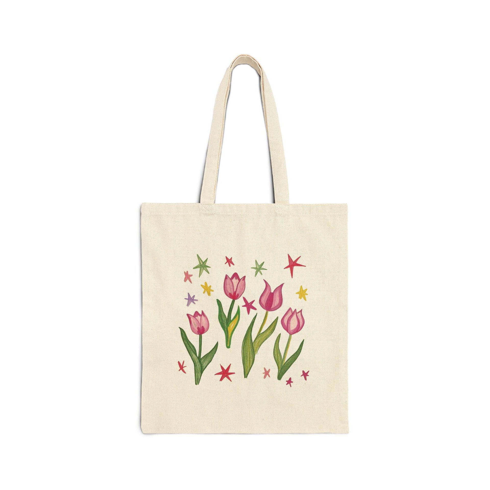 Star Tulip Flowers Tote Bag