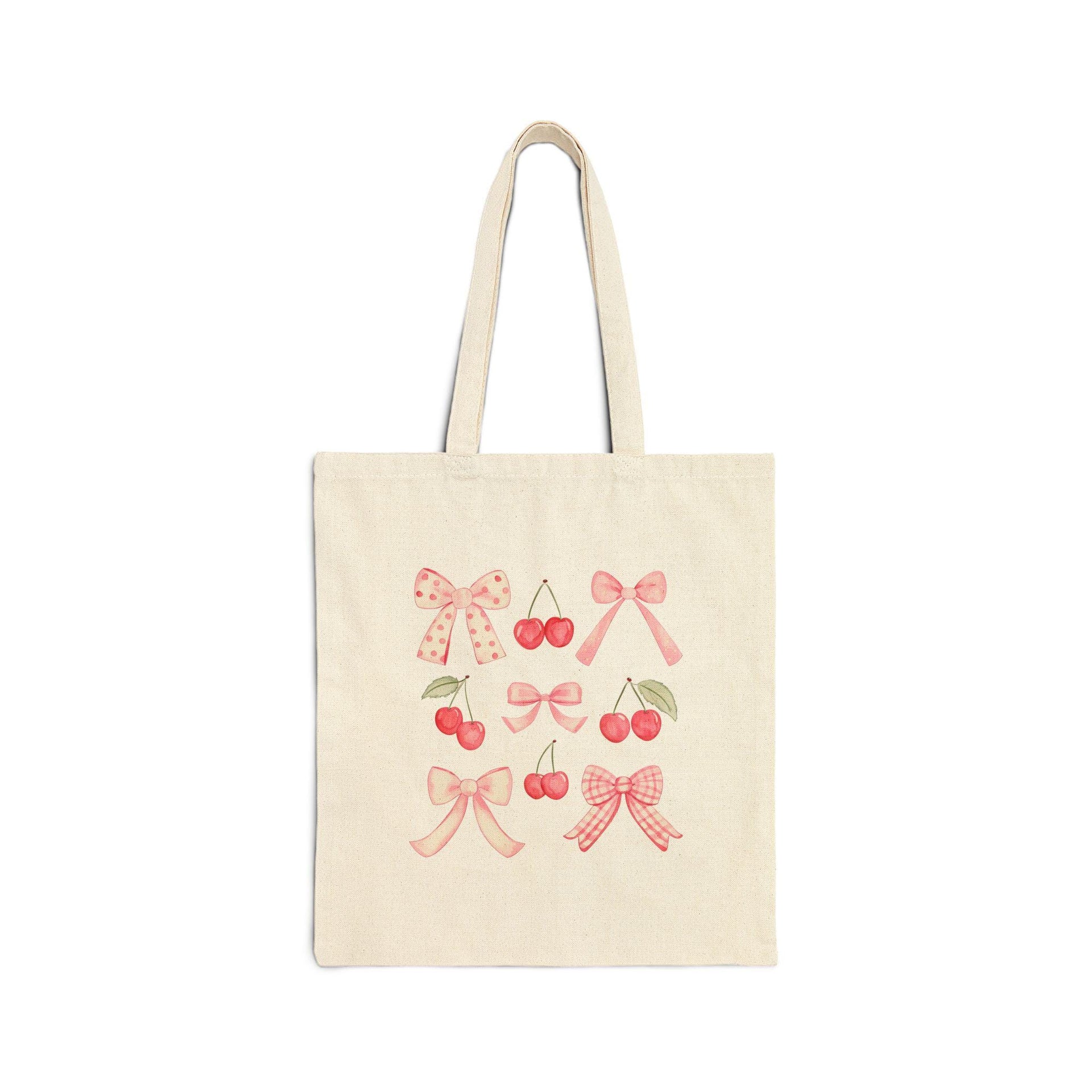 Cherry Coquette Bow Tote Bag