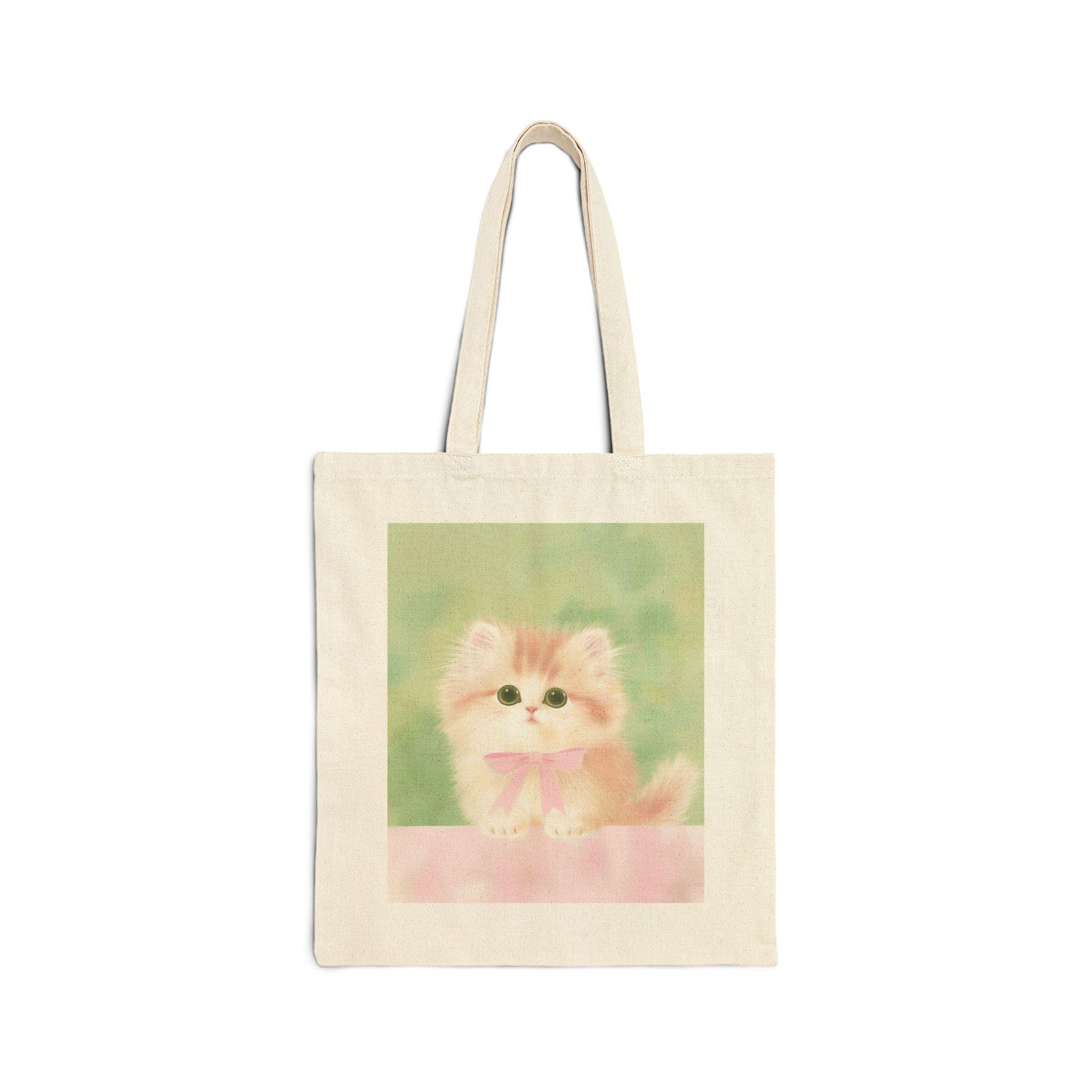 Coquette Pink Kitty Tote Bag