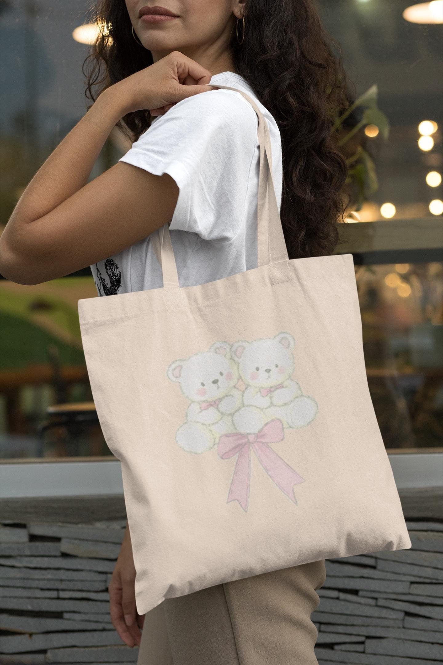 Twin Teddy Bears Tote Bag