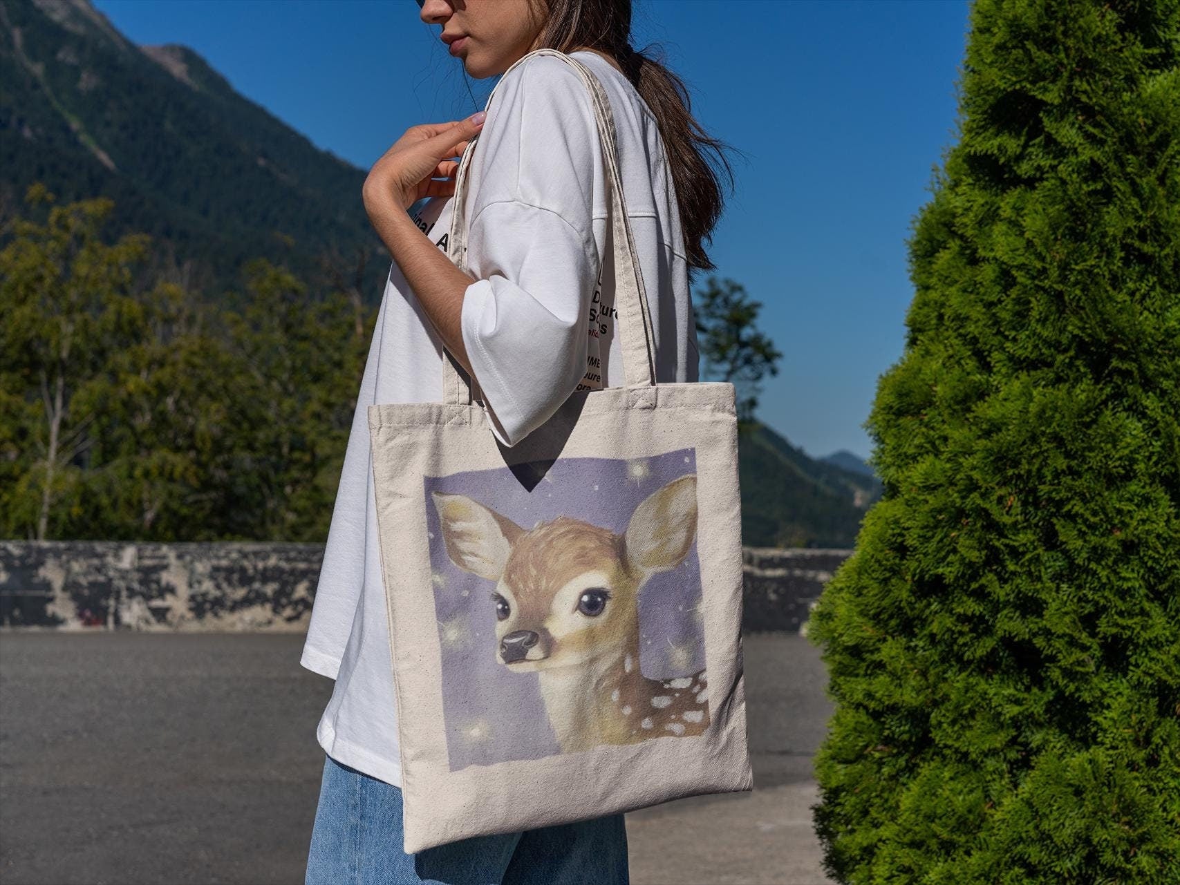 Purple Deer Tote Bag