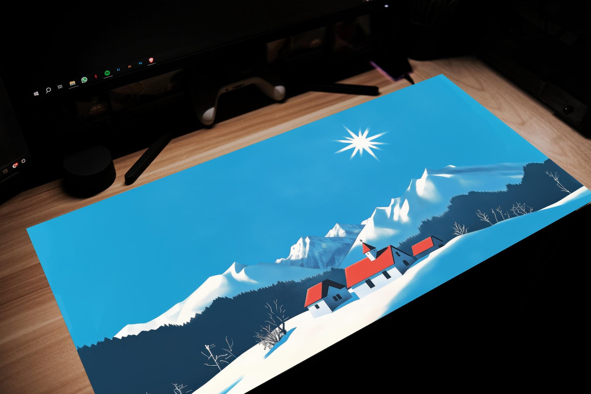 Small Snowy Town Mouse Pad