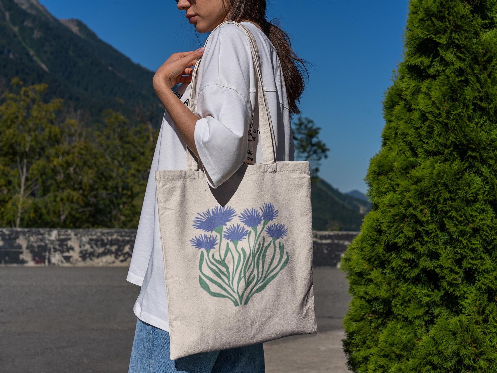 Blue Flower Tote Bag