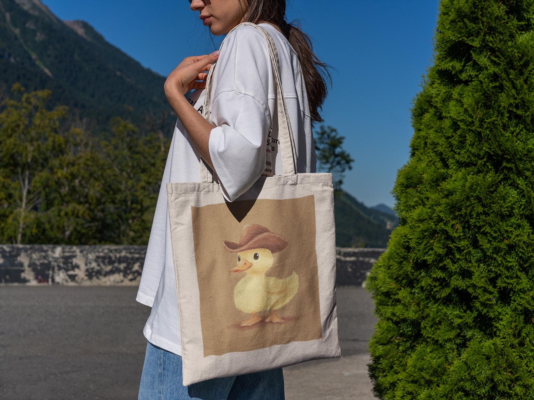Brown Duck Tote Bag