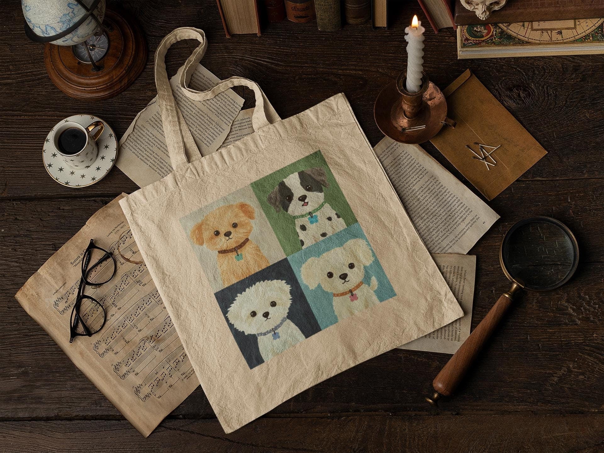 Doggy Portraits Tote Bag