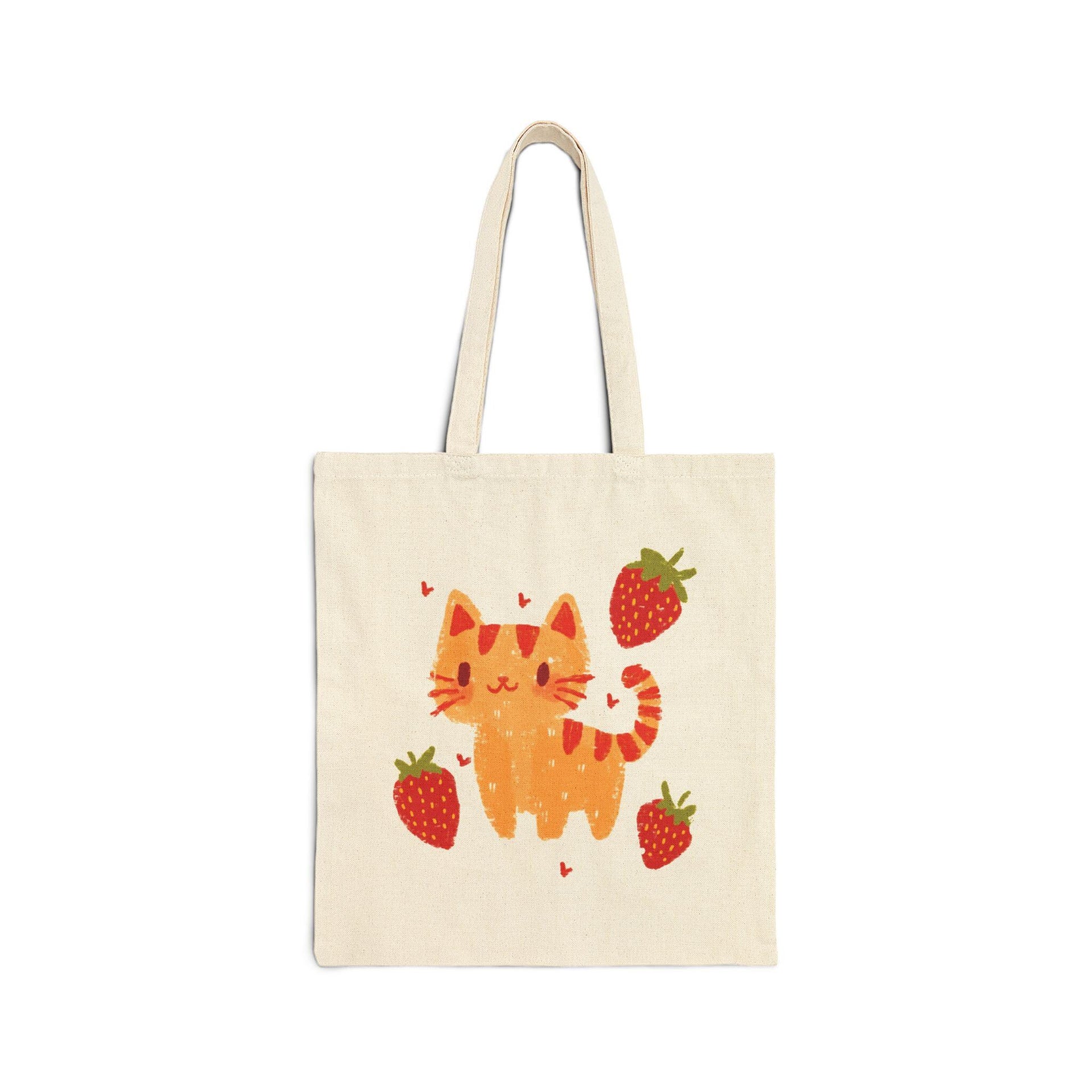 Strawberry Kitty Tote Bag