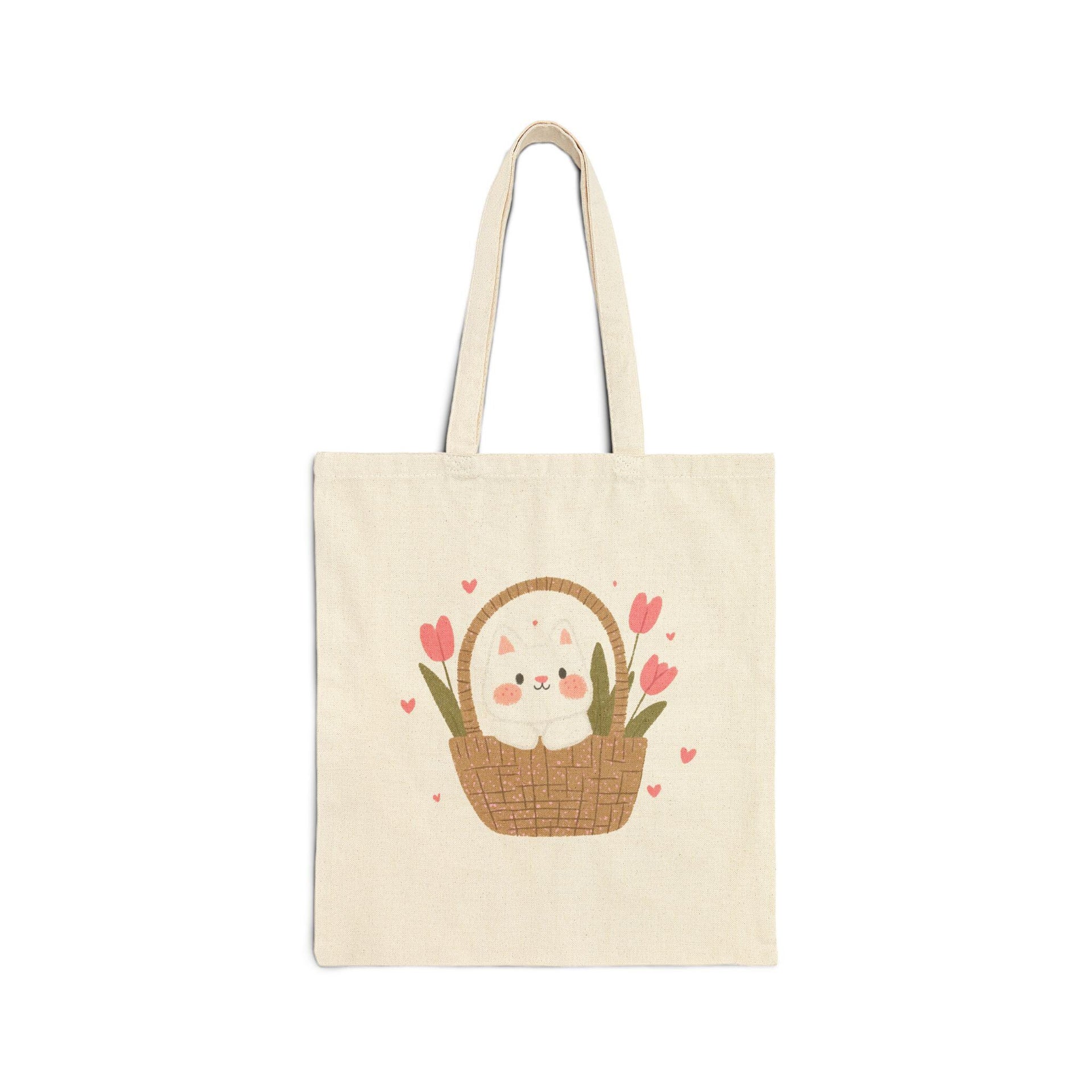 Kitty Basket Tote Bag