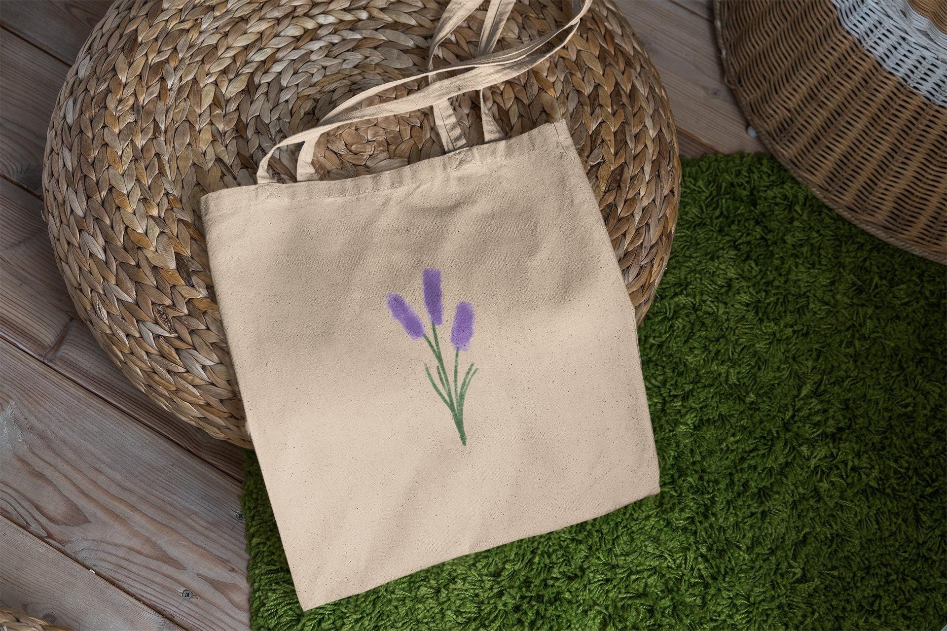Purple Floral Tote Bag