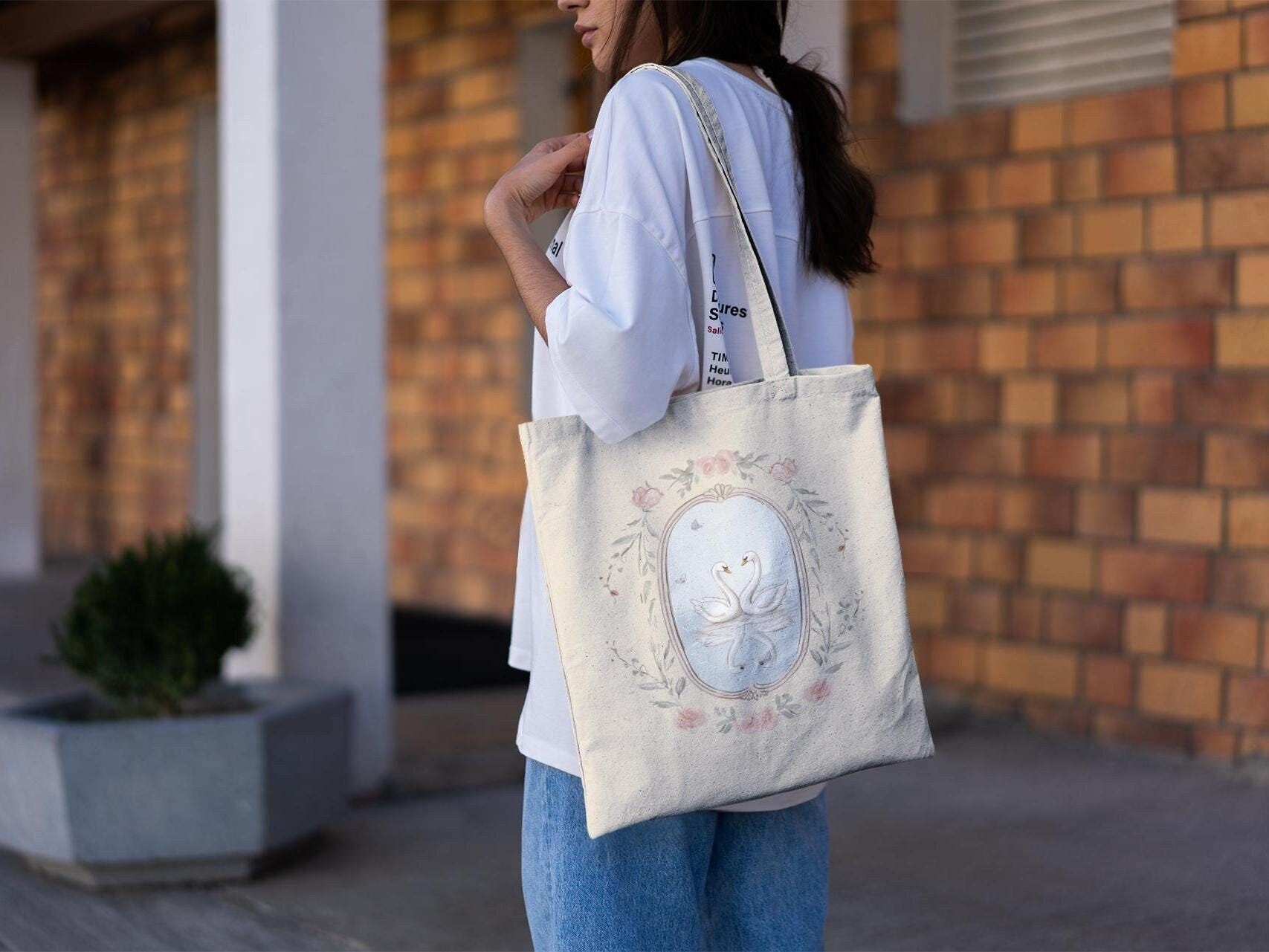 Coquette Swan Tote Bag