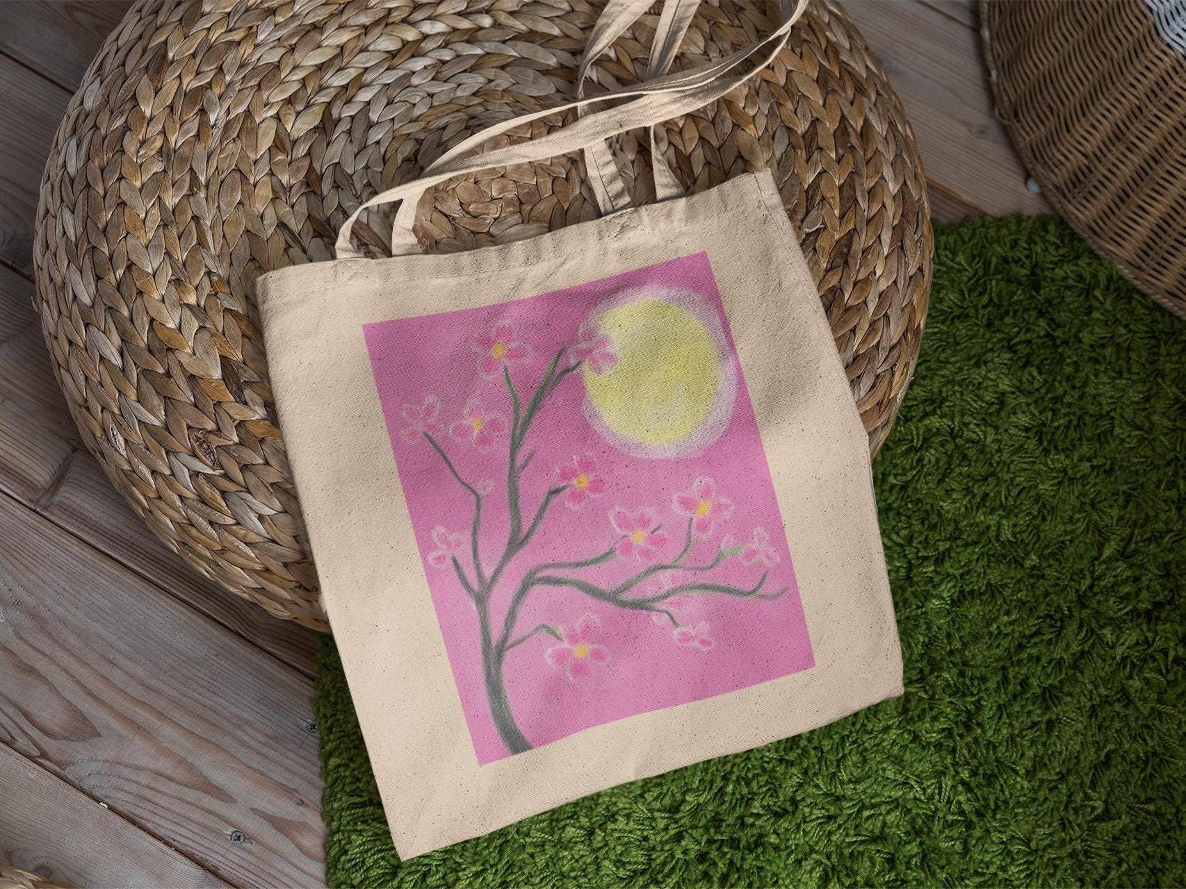 Pink Cherry Blossom Tote Bag