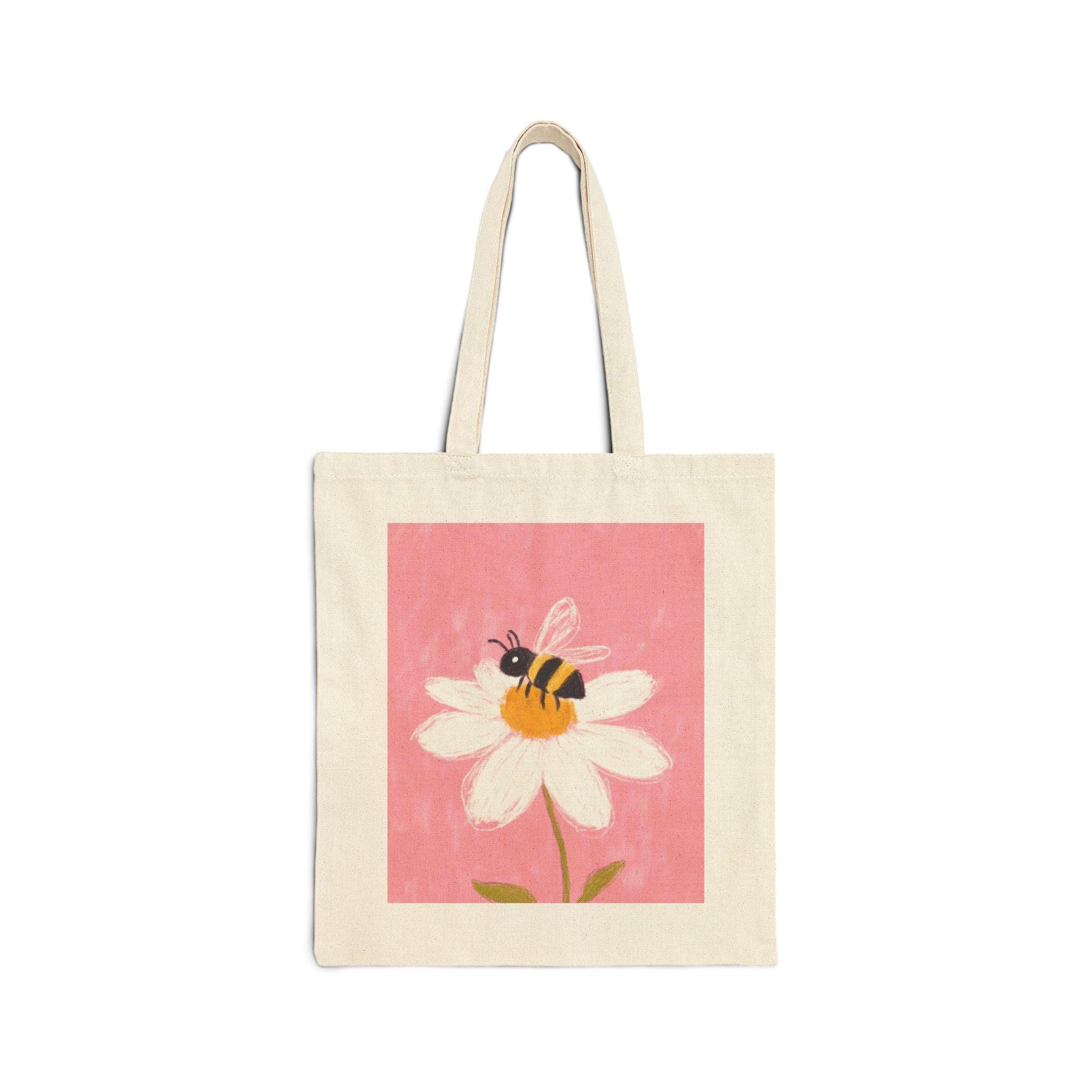 Bee Flower Pink Tote Bag