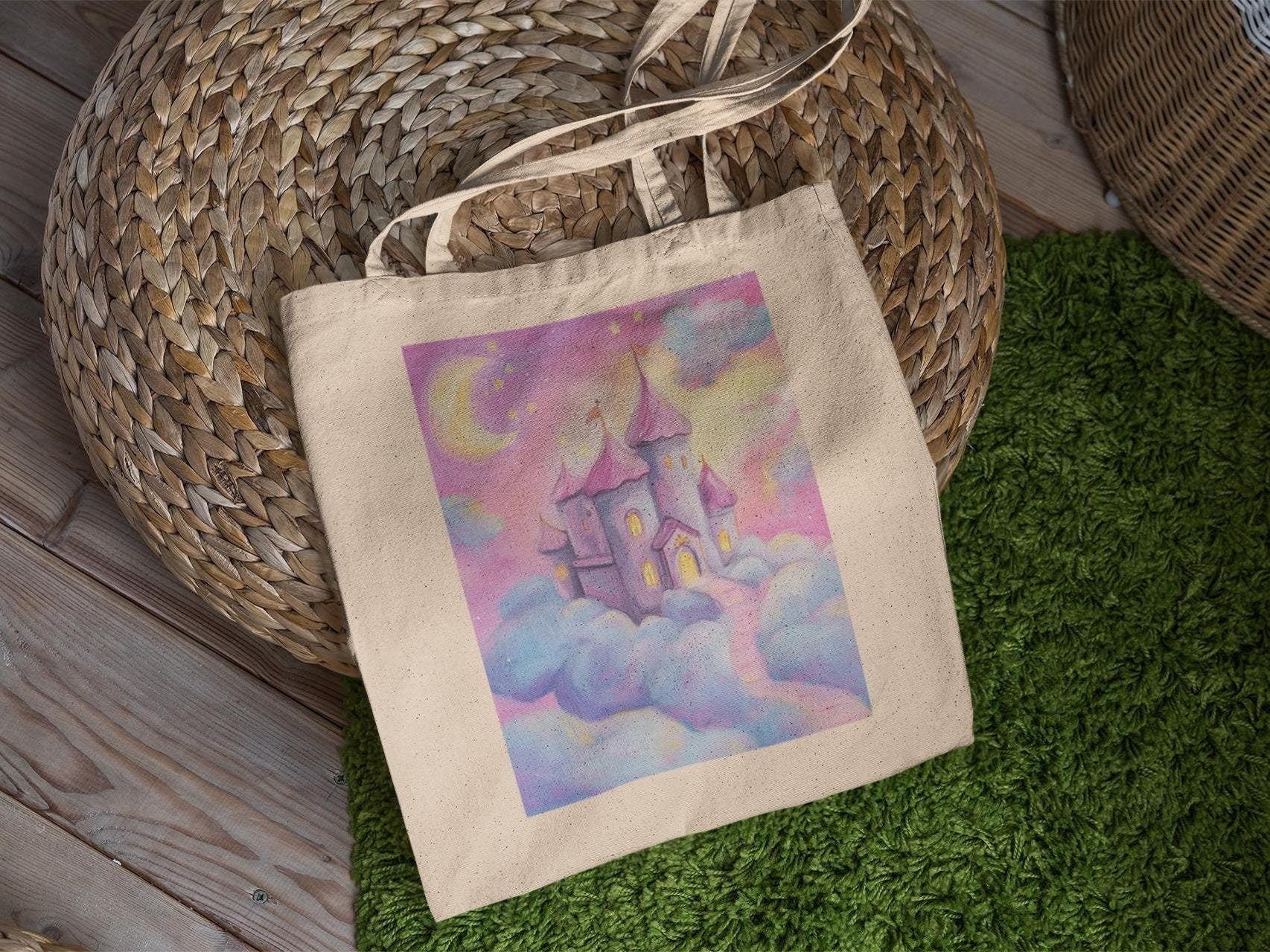 Castle in the Clouds Pink Tote Bag
