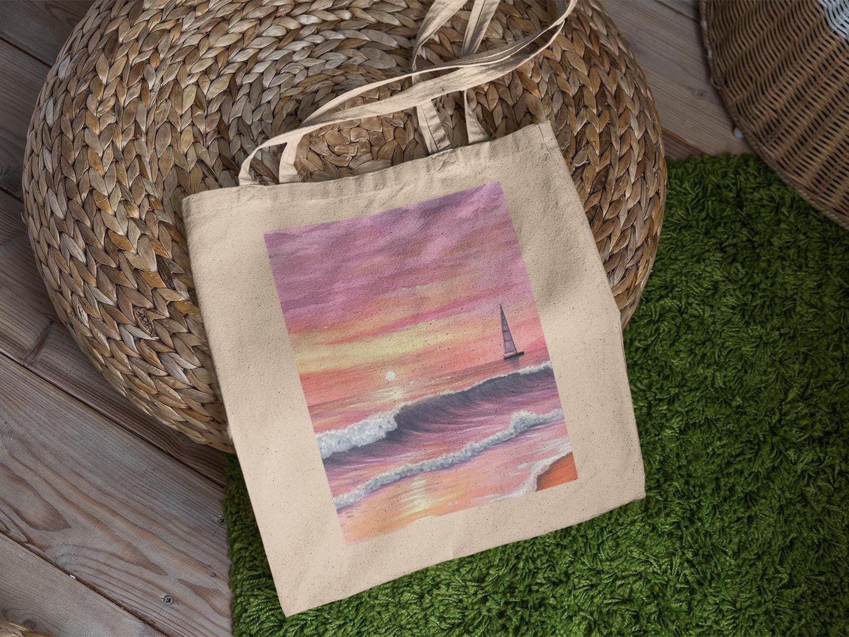 Beach Sailboat Tote Bag
