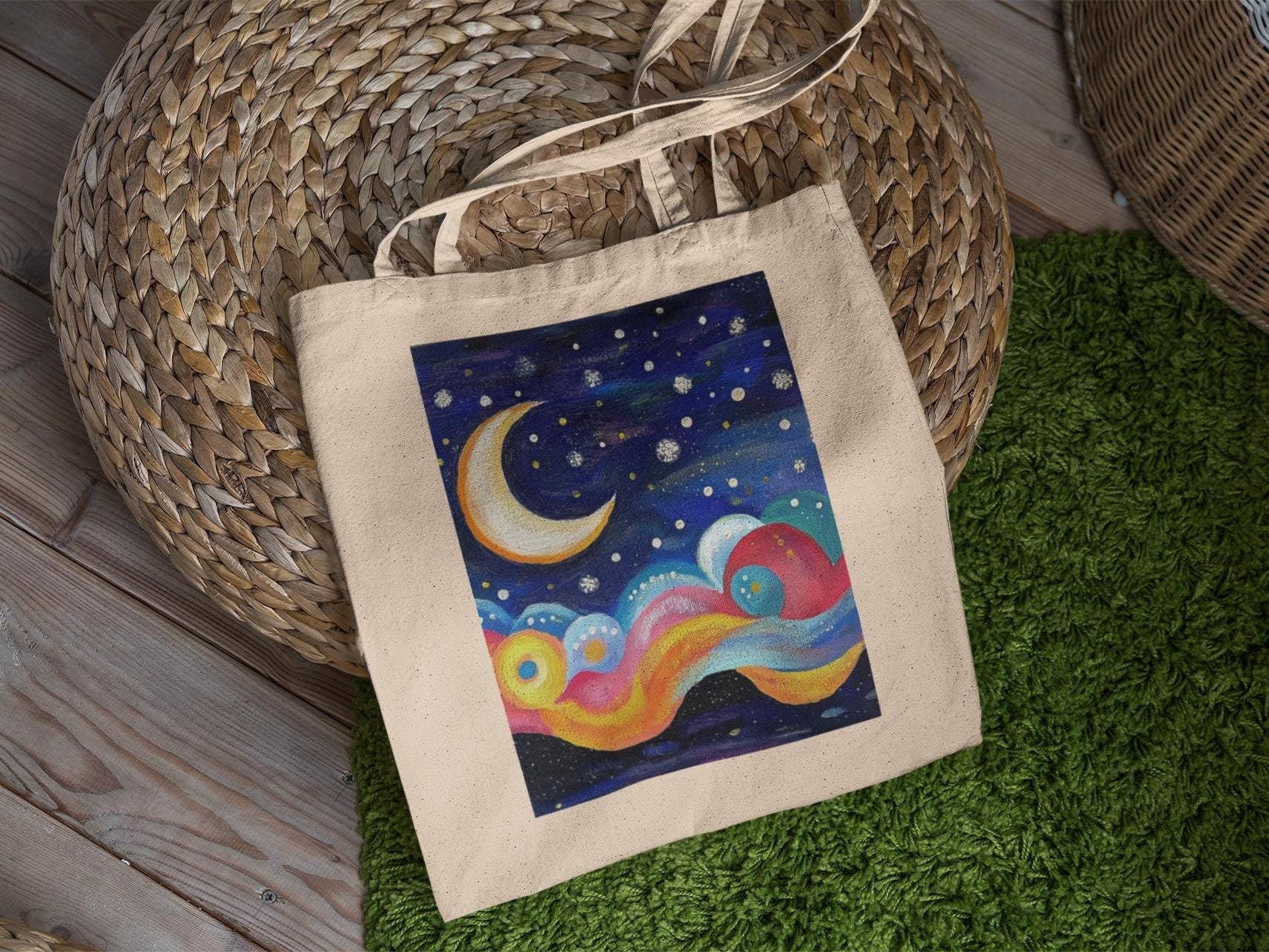 Swirling Moon Tote Bag
