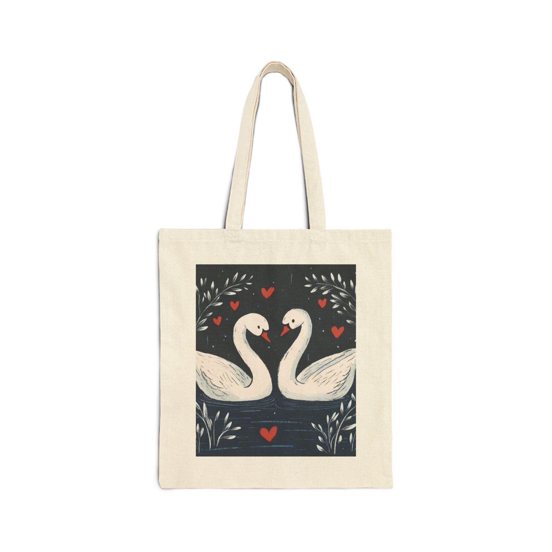 Swan Hearts Tote Bag